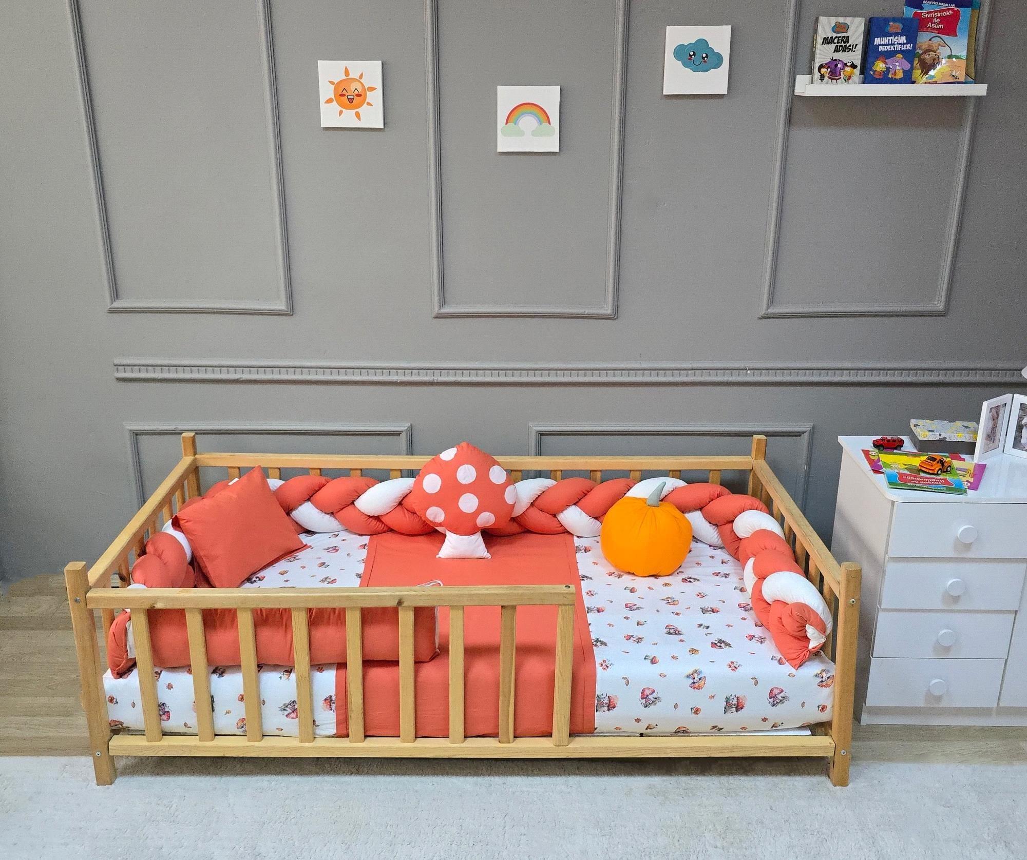 Yuar Baby Montessori Örgü Figürlü 7 Parça Uyku Seti Turuncu