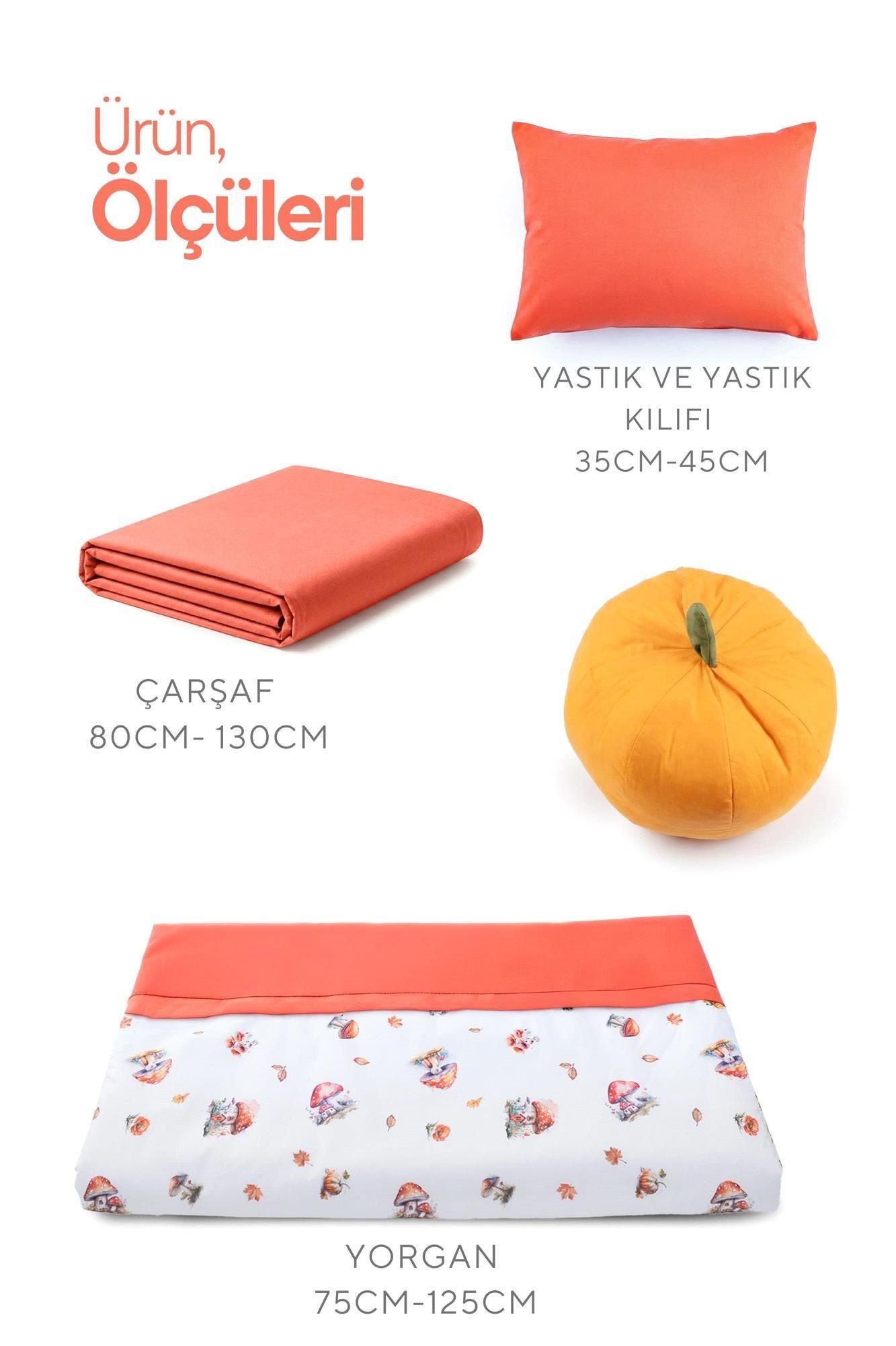 Yuar Baby Oyun Parkı 5 Parça Uyku Seti Bal Kabağı Turuncu