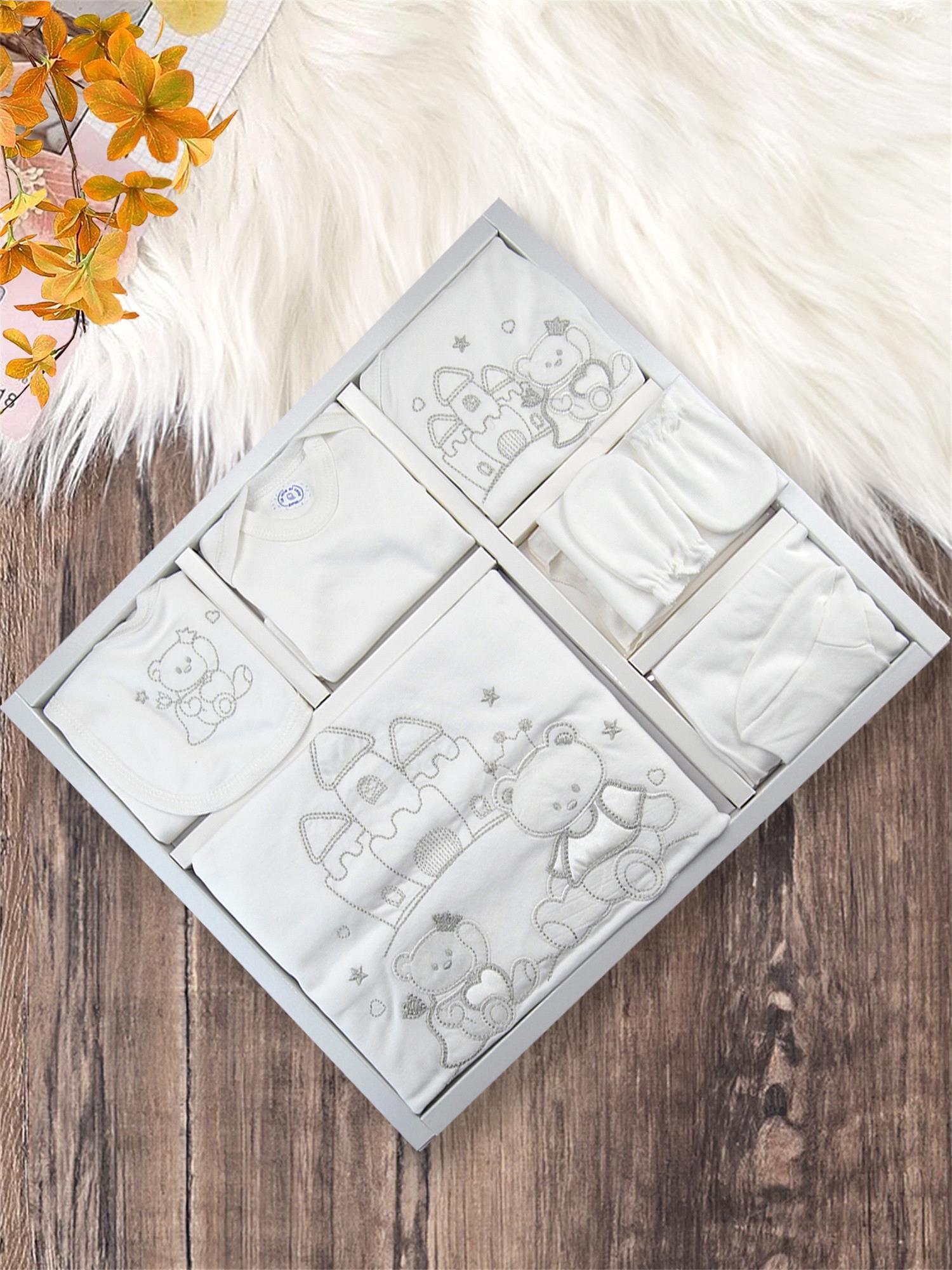 Zıpır Bebek Pamuklu Sev Şato 10'lu Hastane Çıkış Seti Beyaz 0568