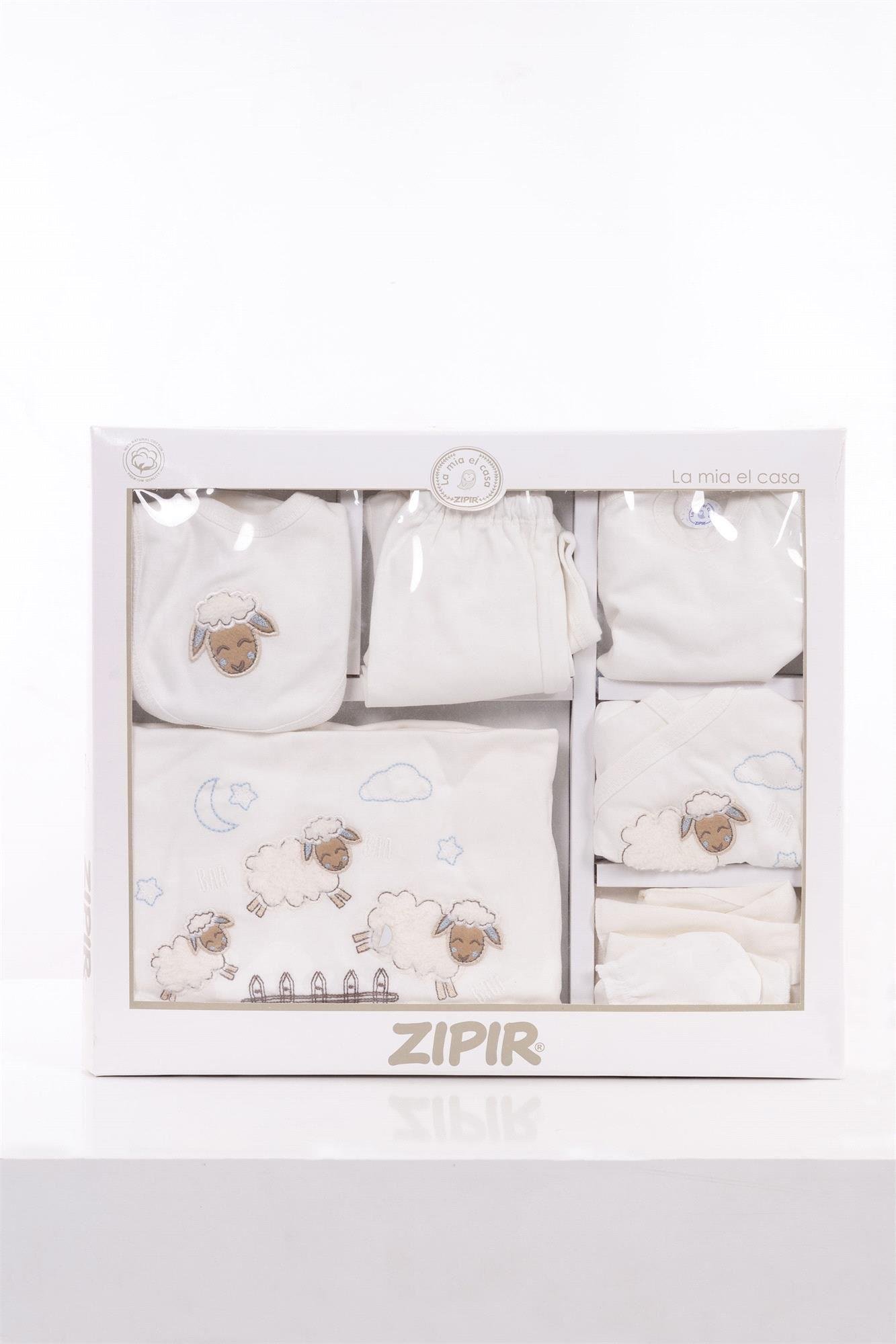 Zıpır Erkek Bebek Pamuklu 10'lu Kuzu Hastane Çıkış Seti Mavi 580