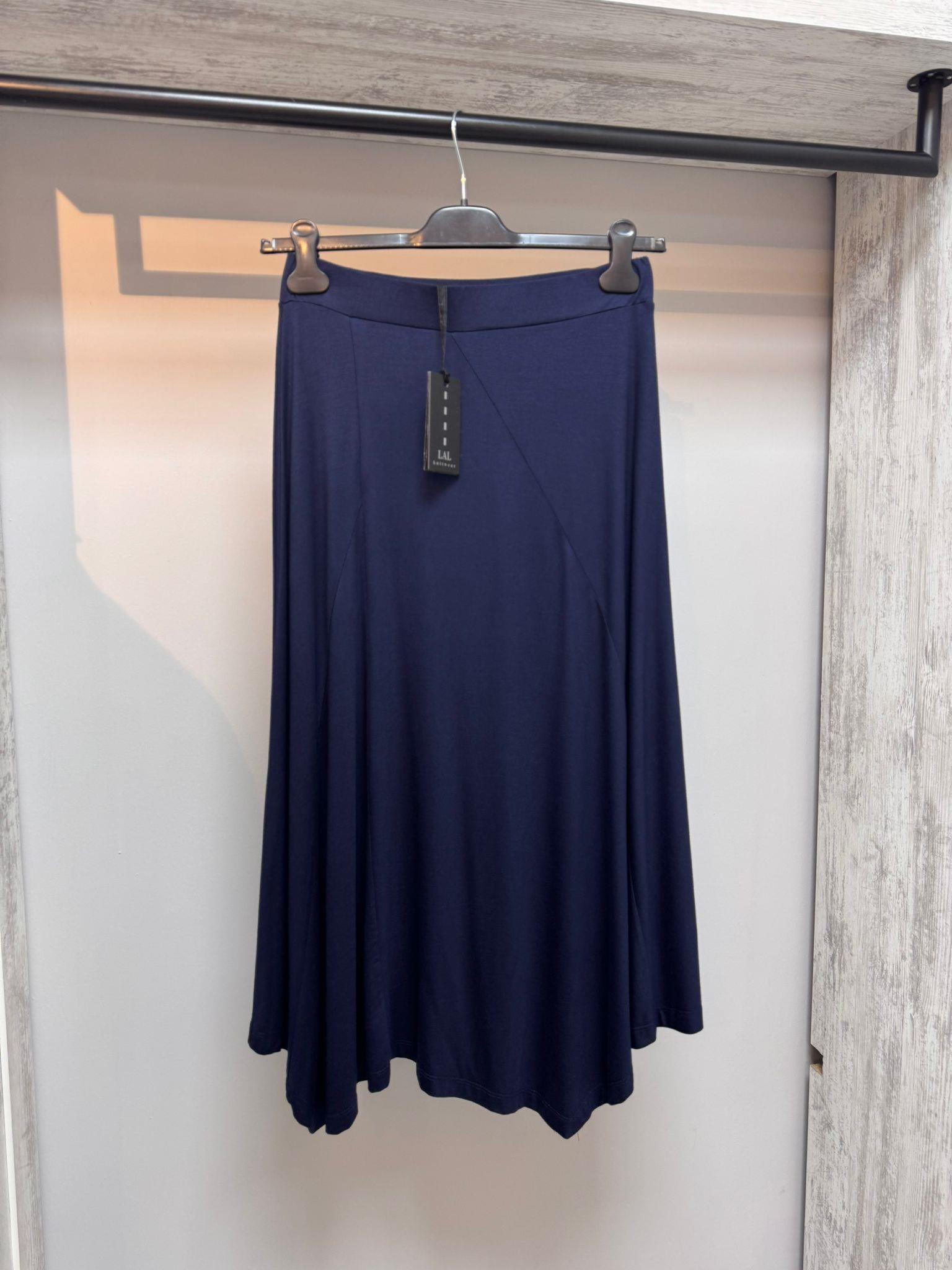 Lal 11534 Lacivert Asimetrik Penye Etek