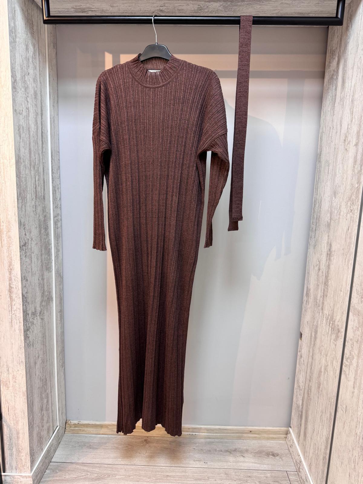 Merwish 1119 Cacao Triko Elbise