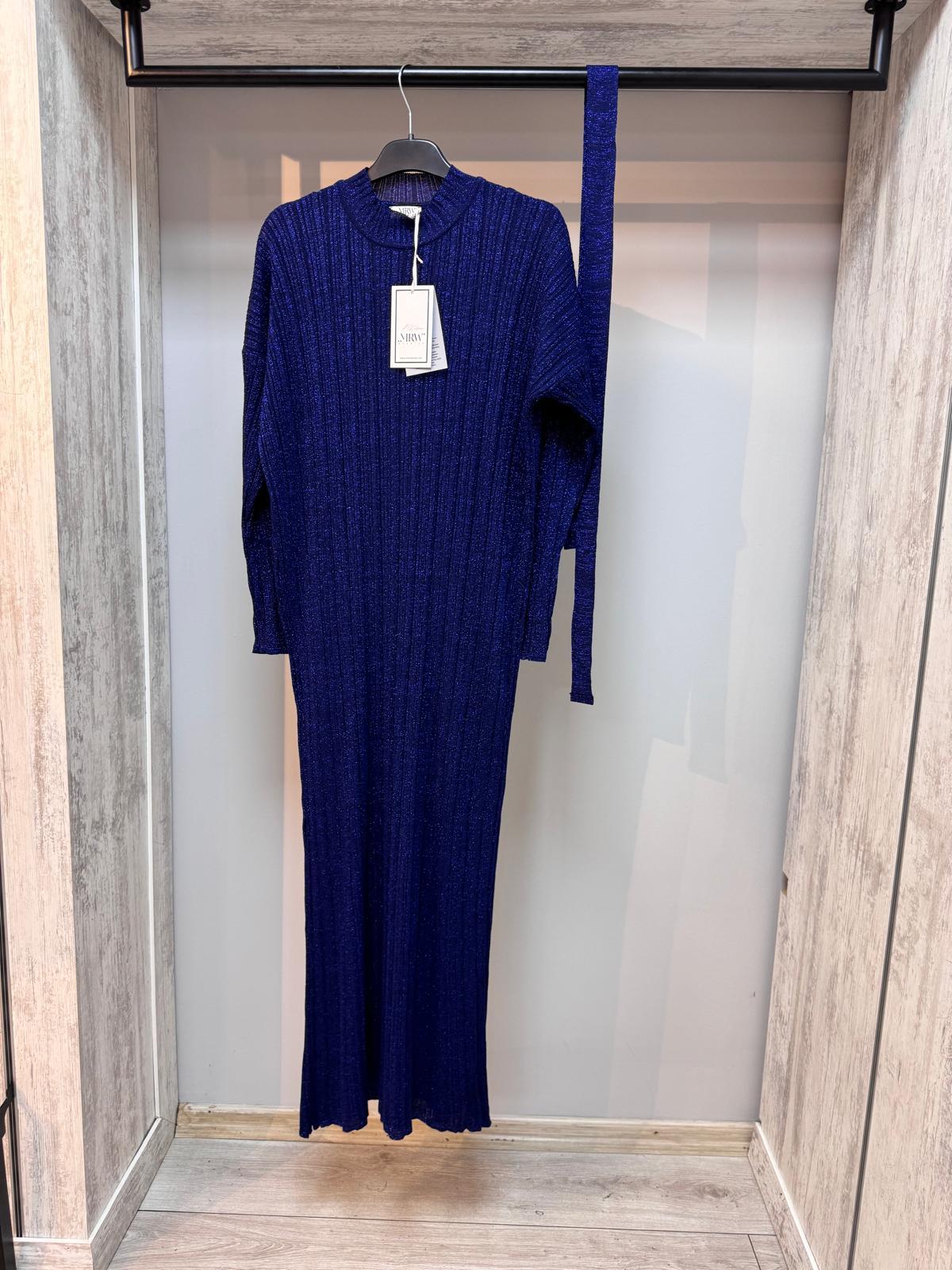 Merwish 1119 Lacivert Triko Elbise