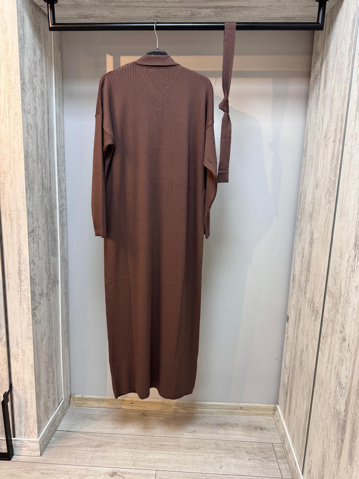 Merwish 1121 Cacao Triko Elbise