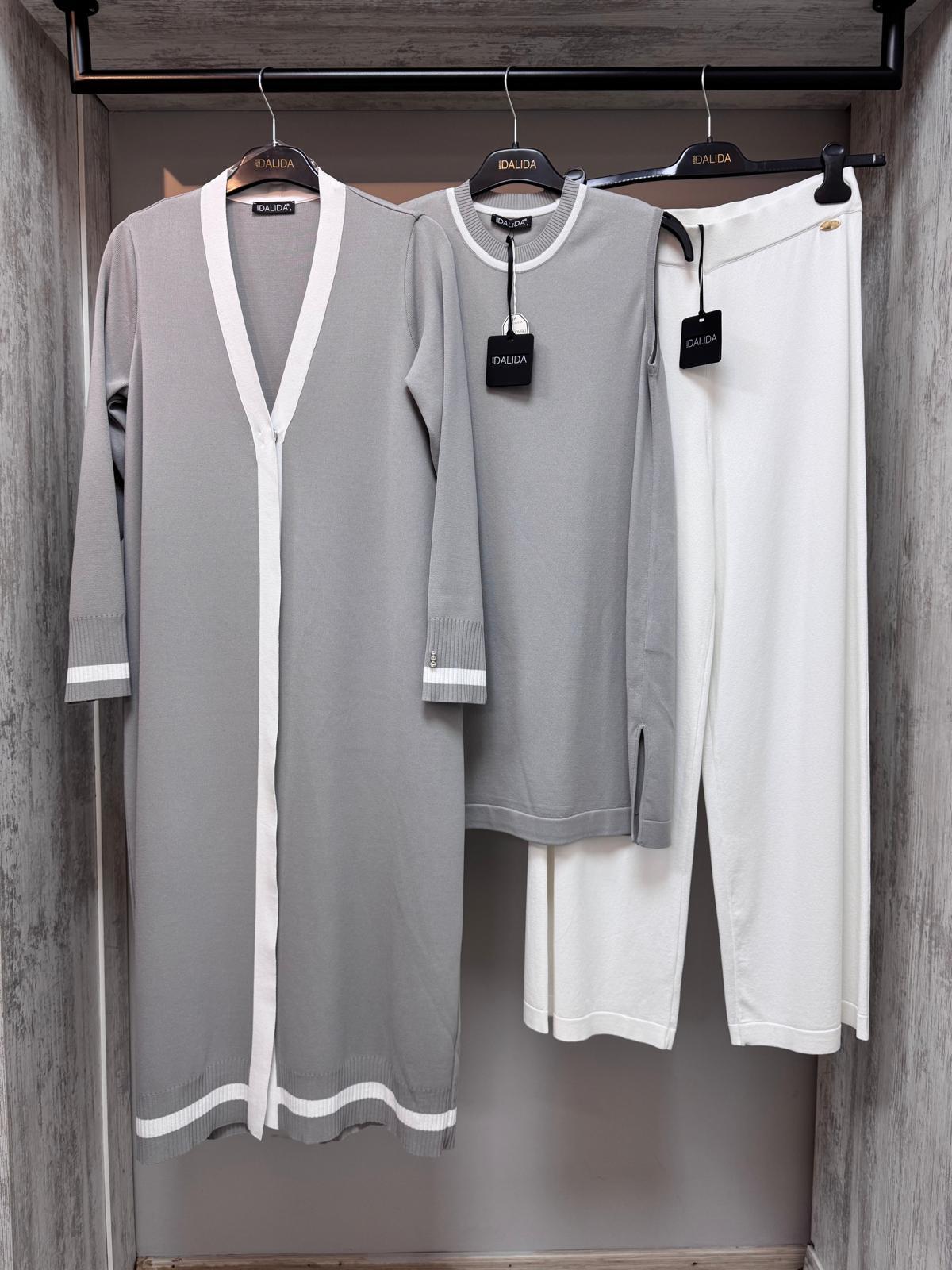 Missdalida 0003 Grey İçli Dışlı Merserize Takım