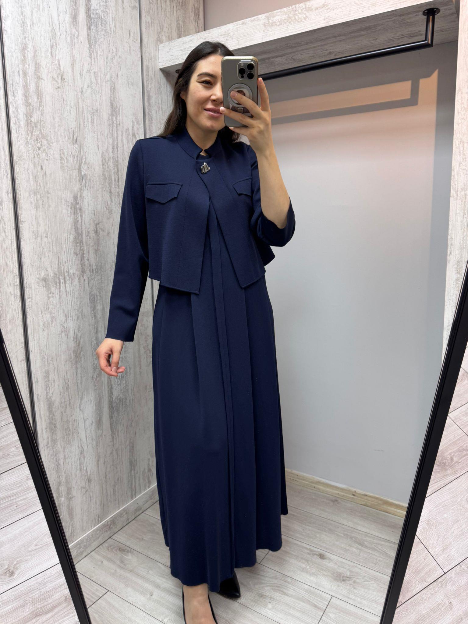 Missdalida 0003 Navy Blue Merserize Elbise