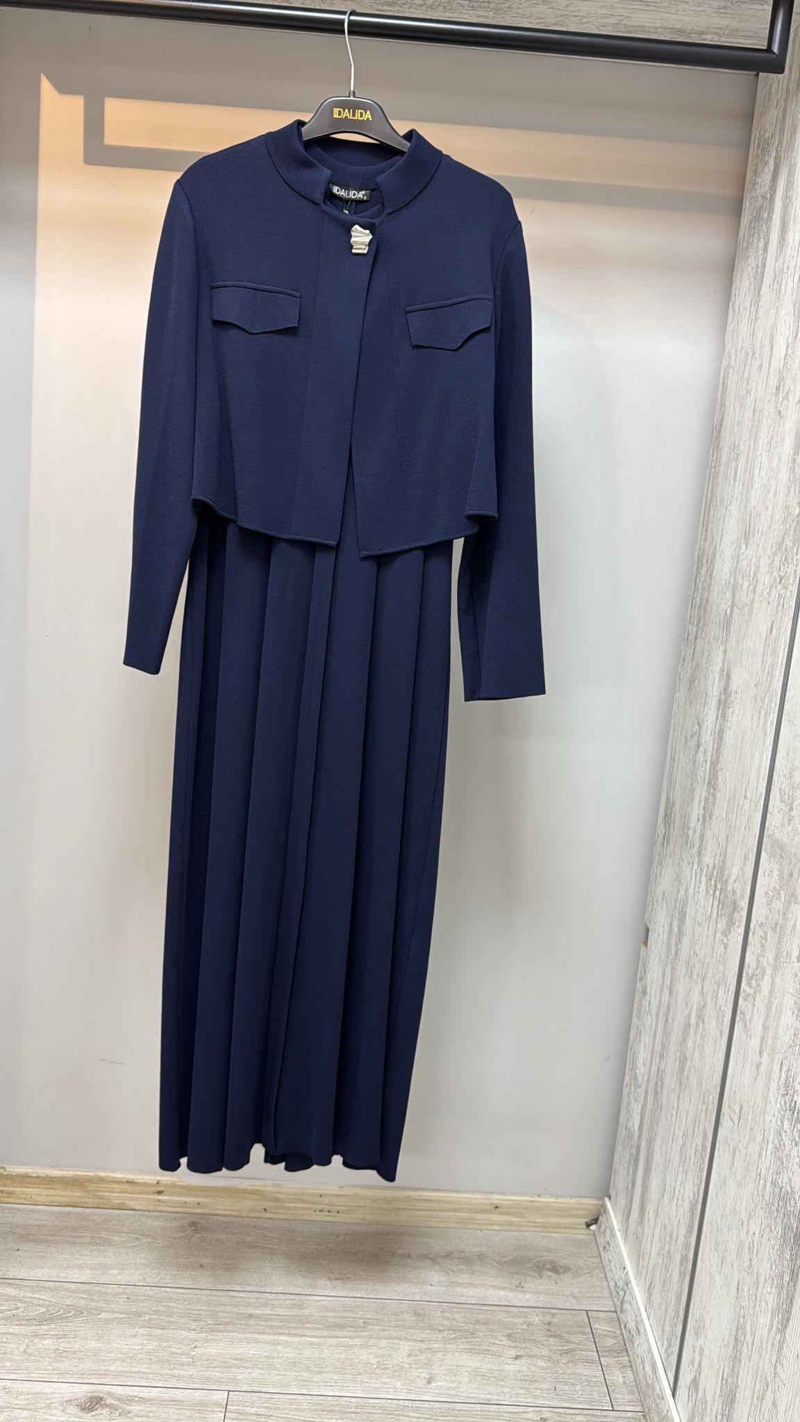 Missdalida 0003 Navy Blue Merserize Elbise