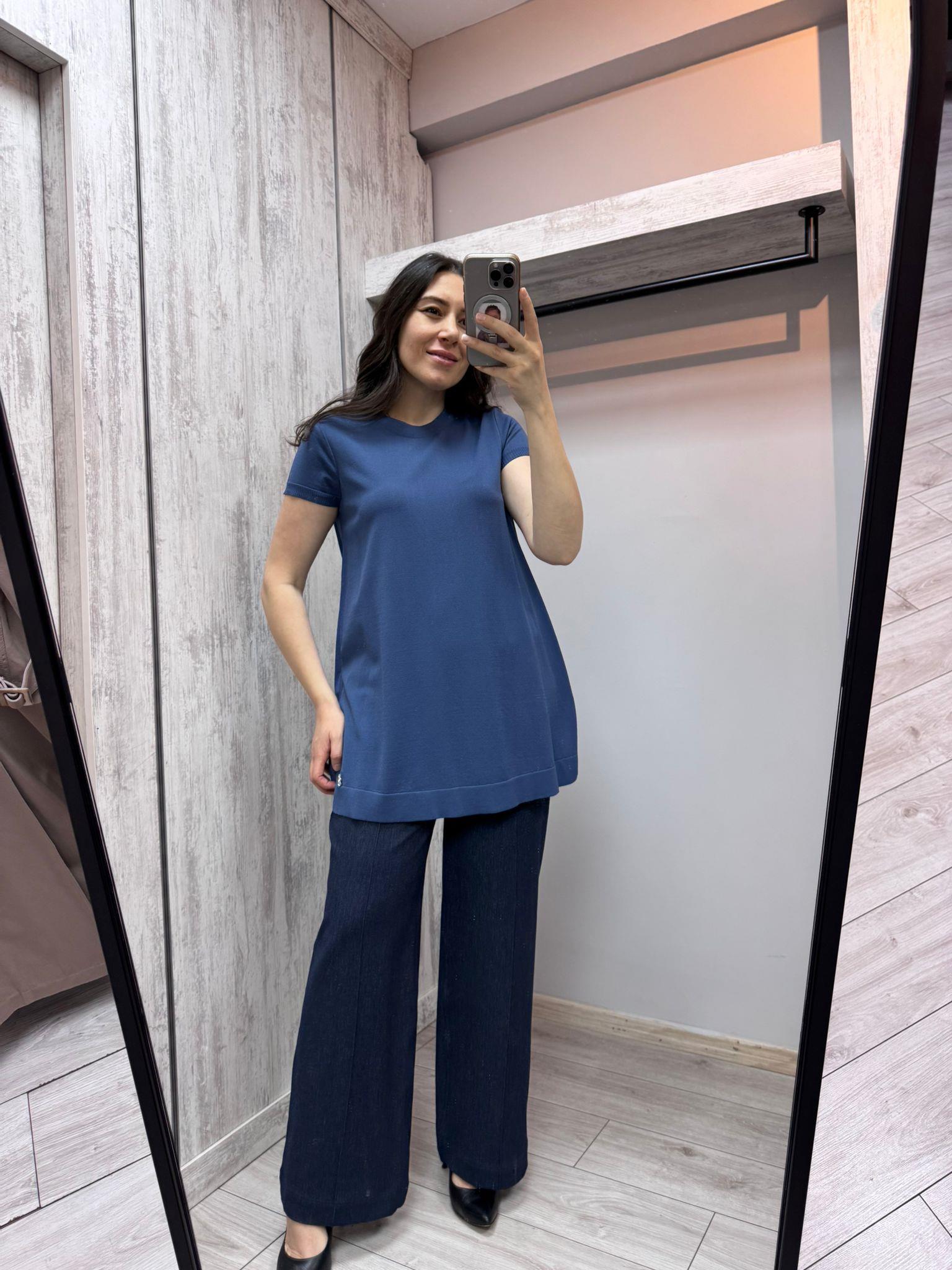 Missdalida 25PF-6000 İndigo Merserize Tunik