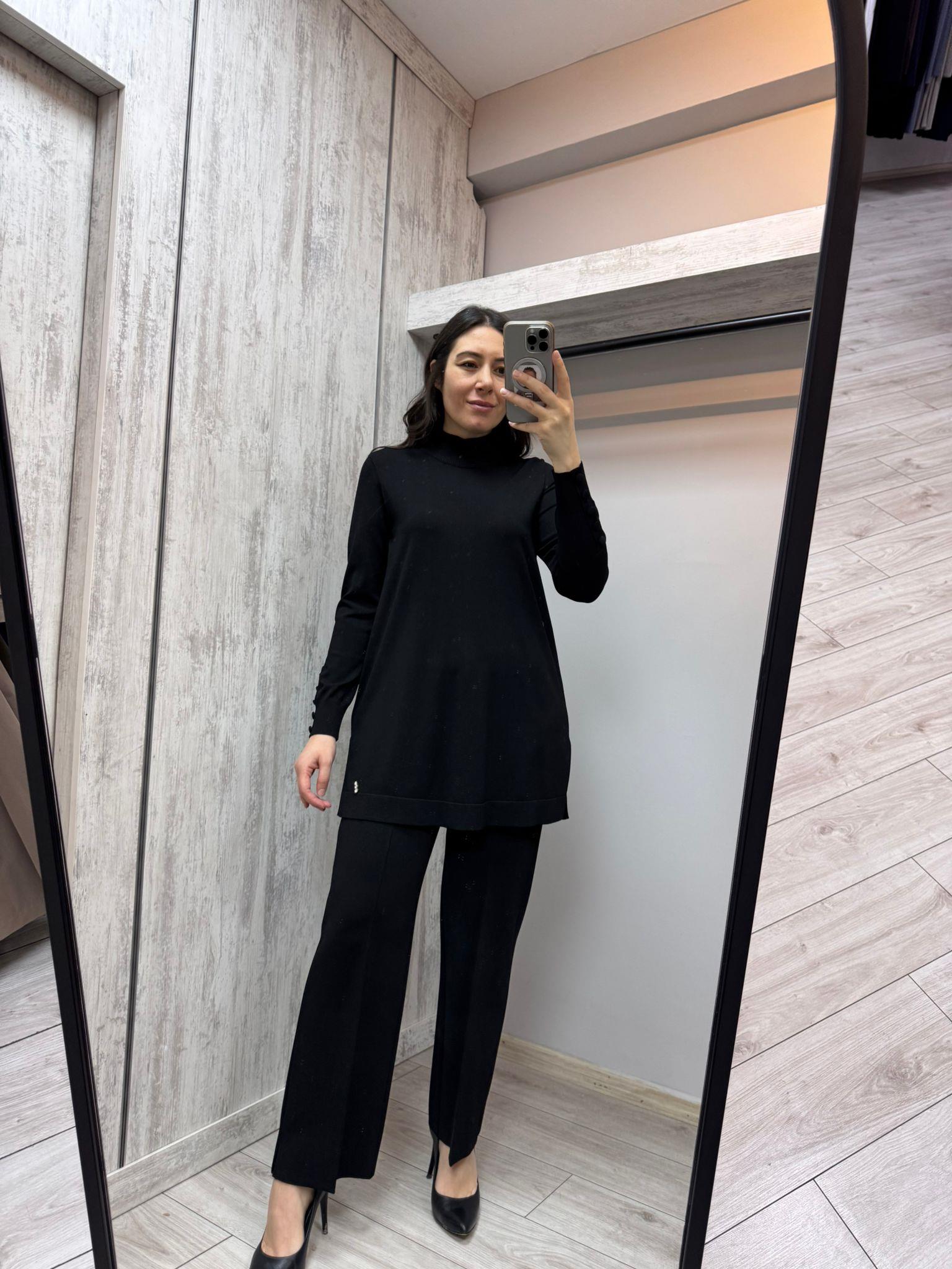 Missdalida 25PF-6001 Black Merserize Tunik