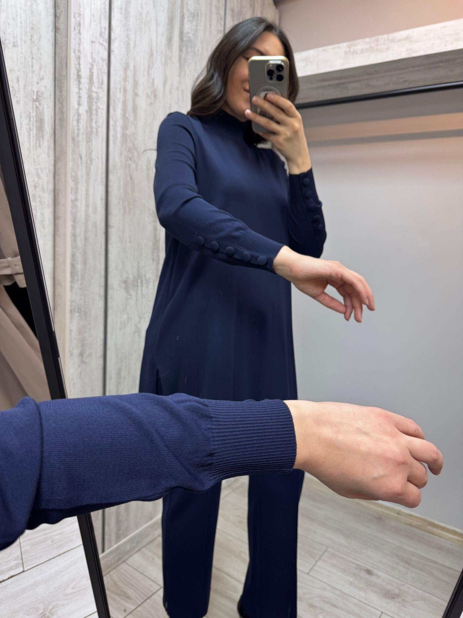 Missdalida 25PF-6001 Navy Blue Merserize Tunik