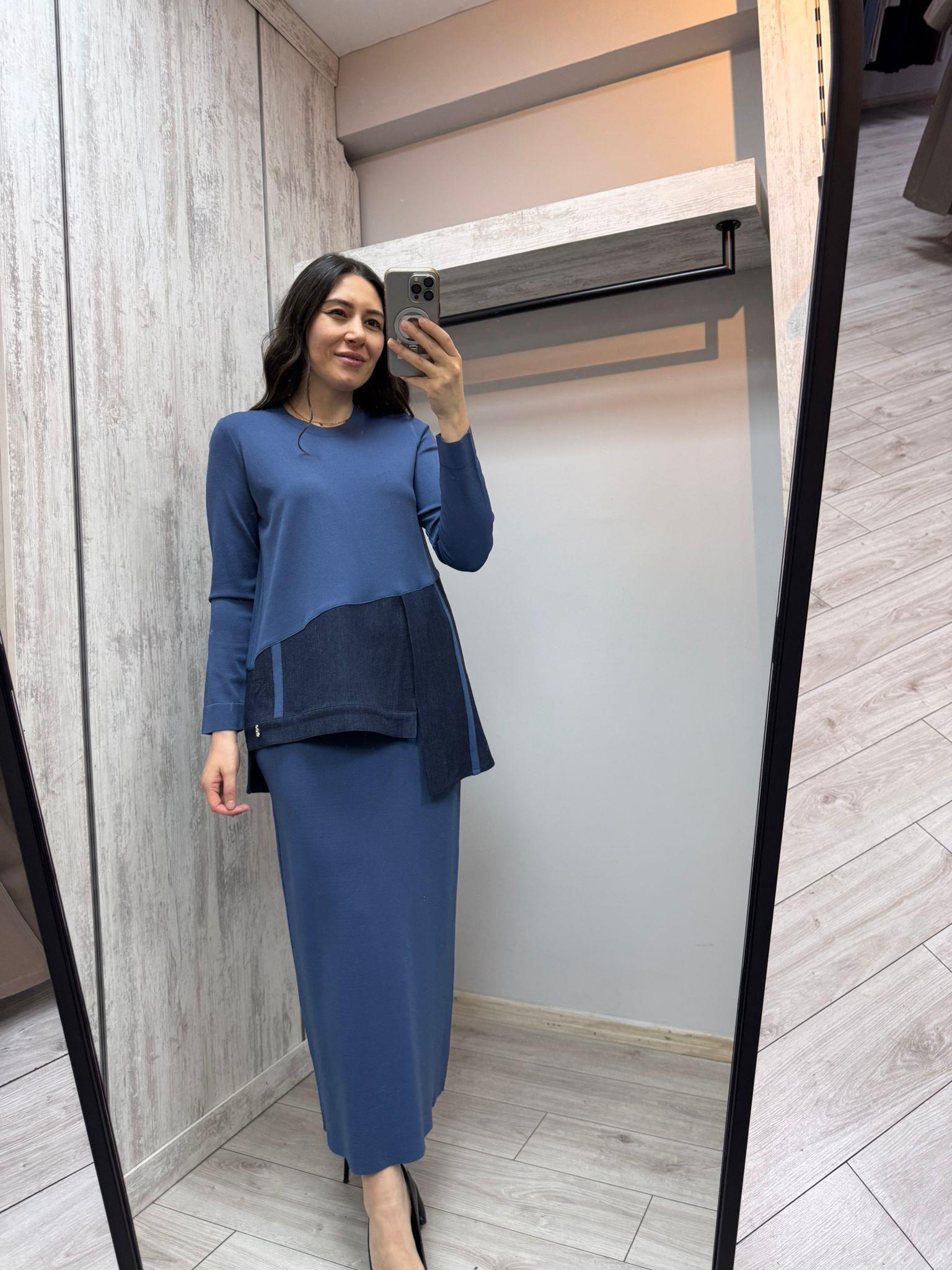 Missdalida 25PF-6018 İndigo Merserize Bluz