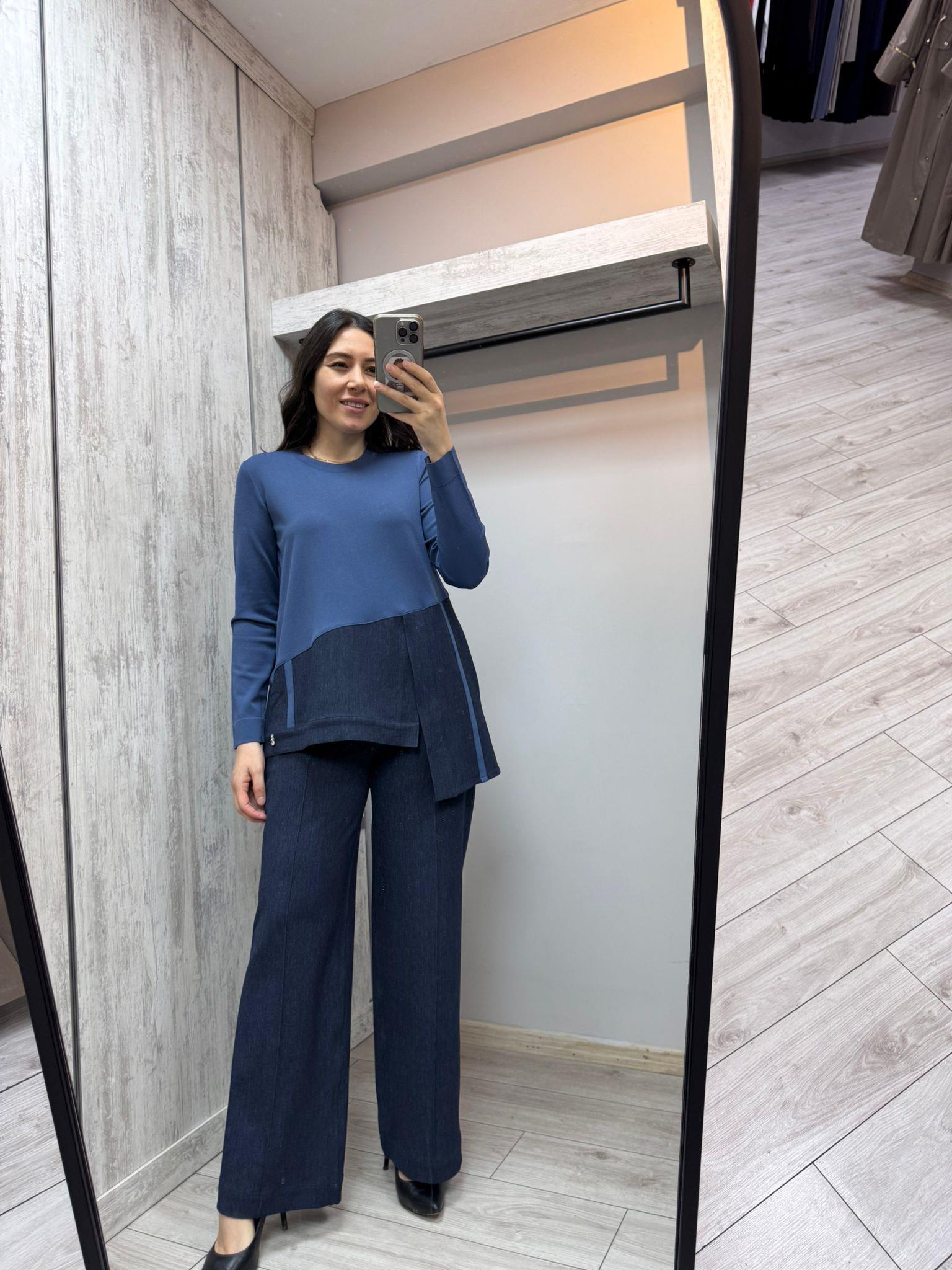 Missdalida 25PF-6018 İndigo Merserize Bluz