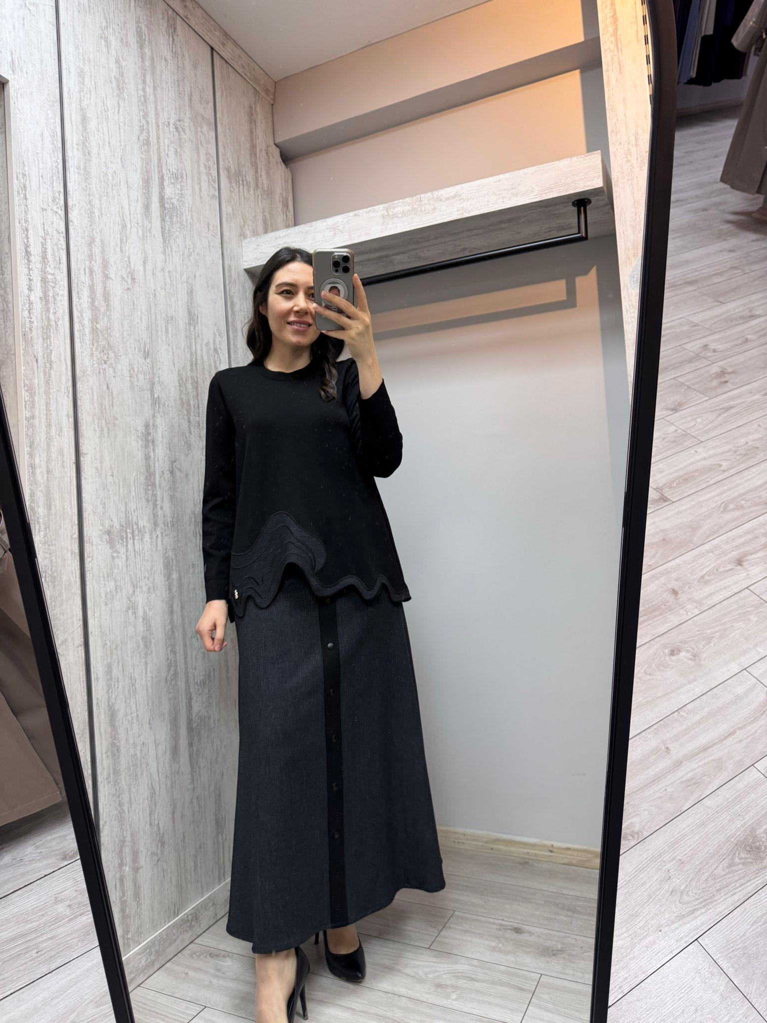 Missdalida 25PF-6020 Black Merserize Bluz