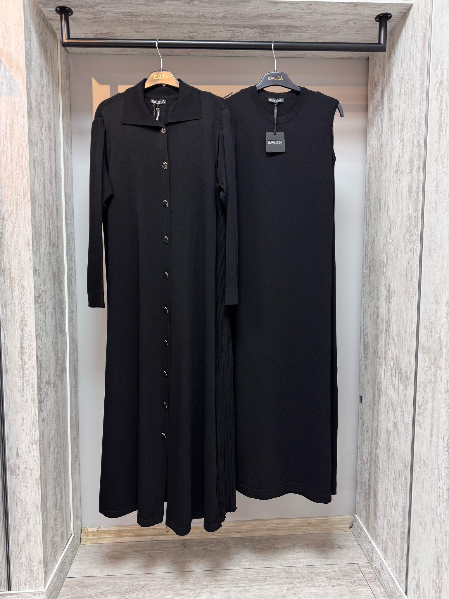 Missdalida 4012 Black Merserize Kolsuz Elbise