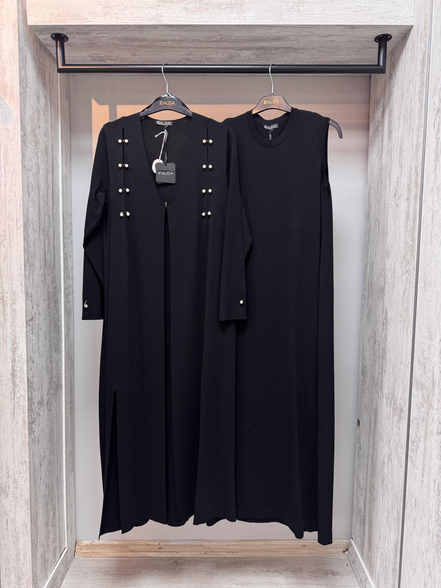Missdalida 4012 Black Merserize Kolsuz Elbise