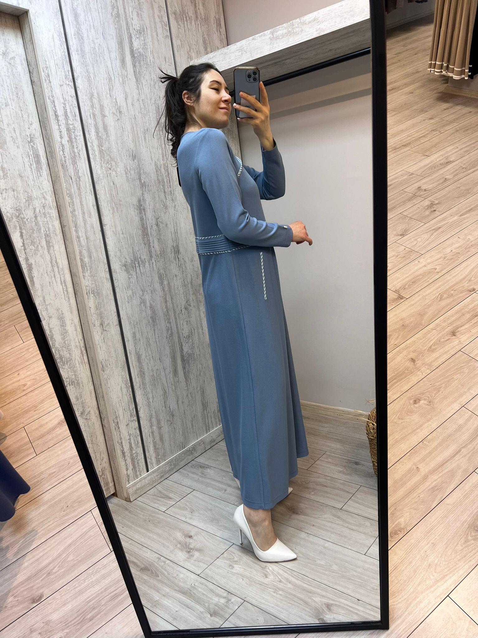 Missdalida 4021 Blue  Merserize Elbise