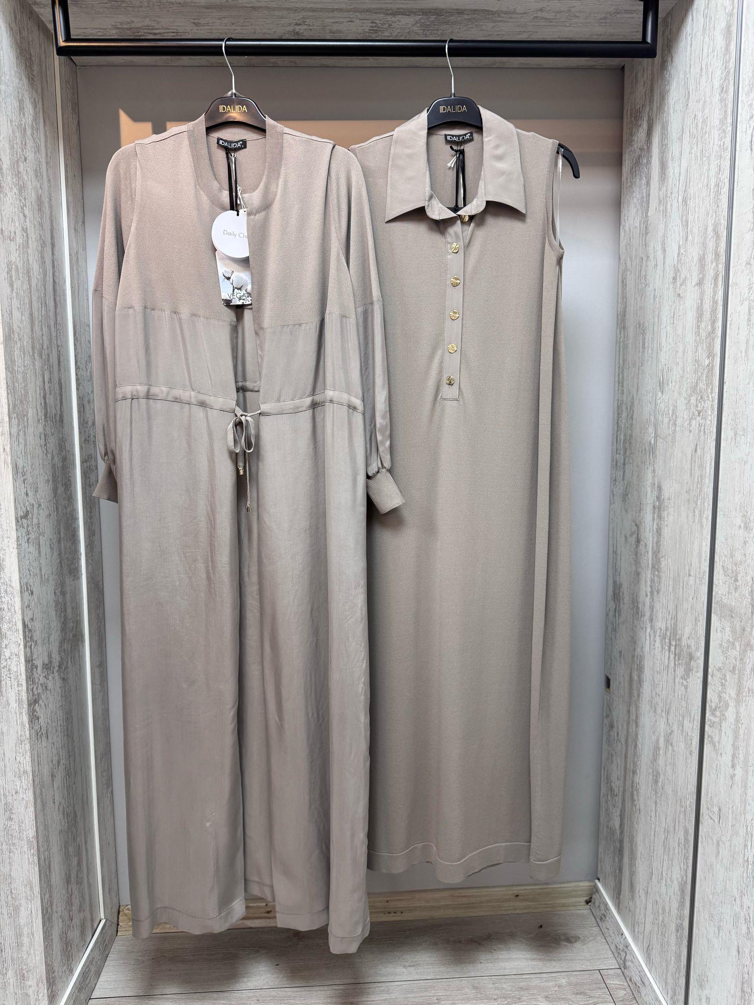 Missdalida 4029 Mink İpek Merserize Kolsuz Elbise