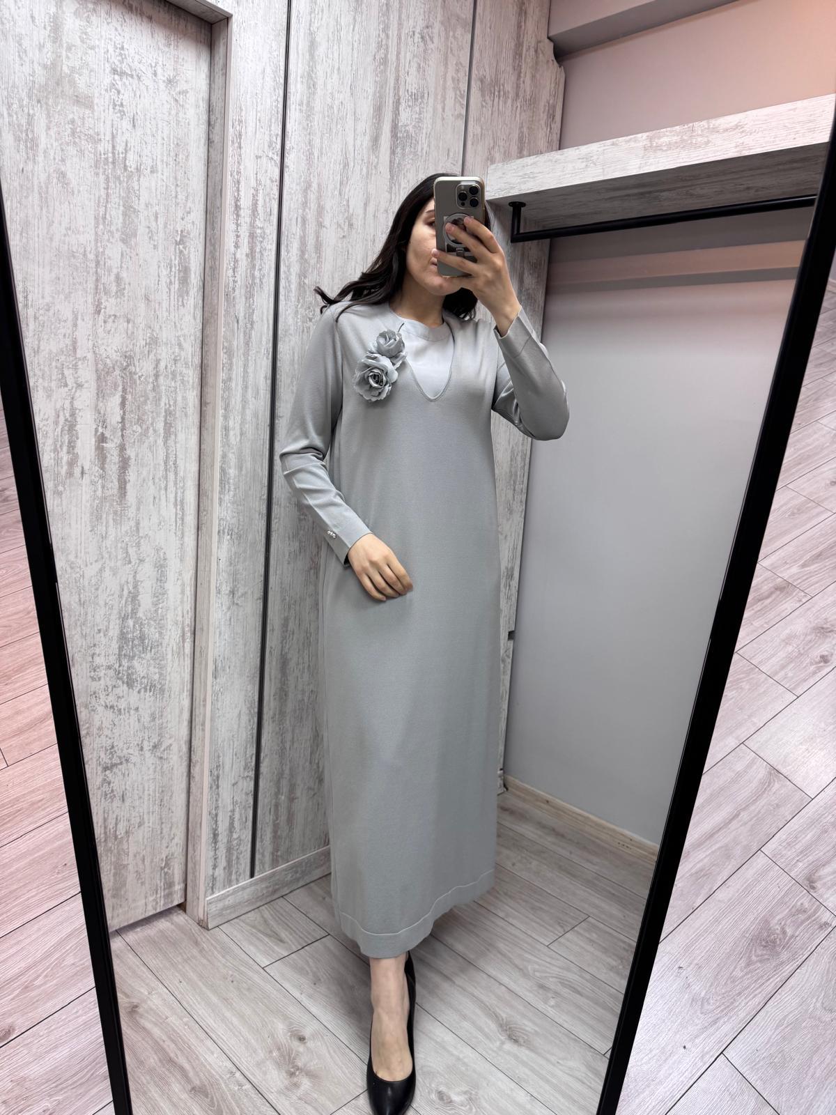 Missdalida 4041 Grey Merserize Elbise