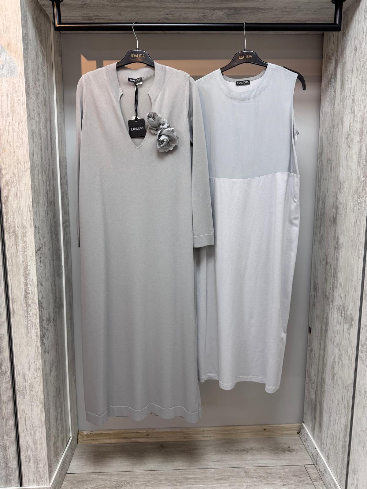 Missdalida 4041 Grey Merserize Elbise