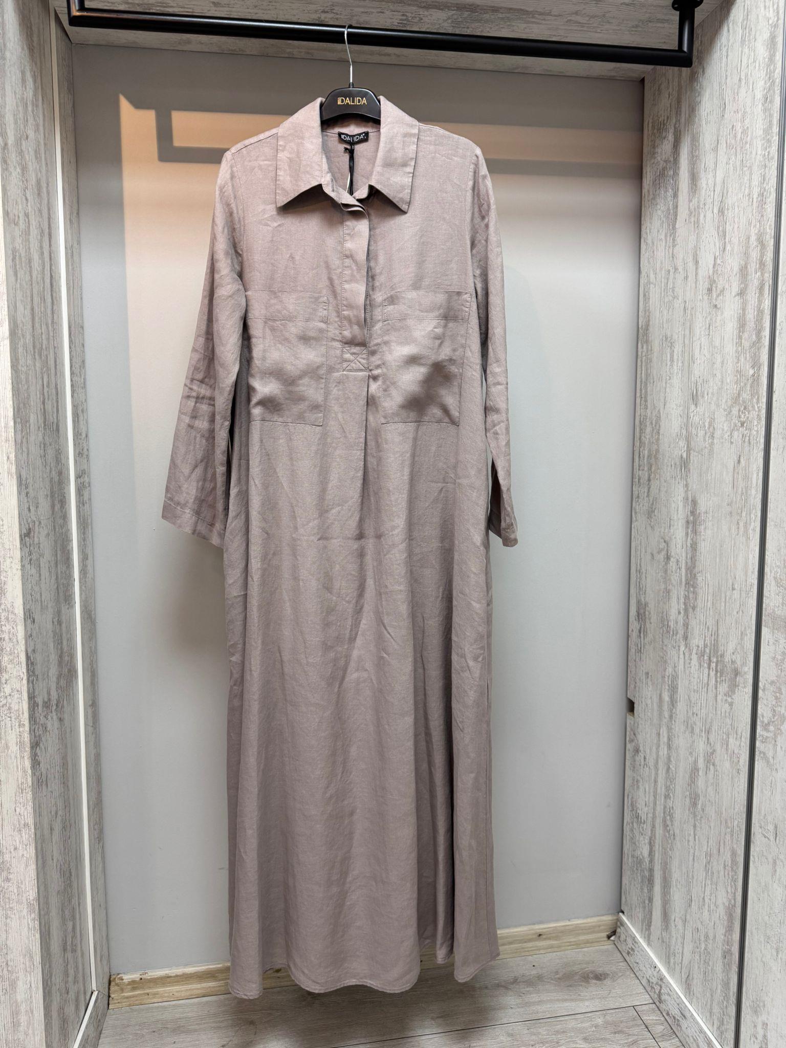 Missdalida 4059 Mink Keten Elbise