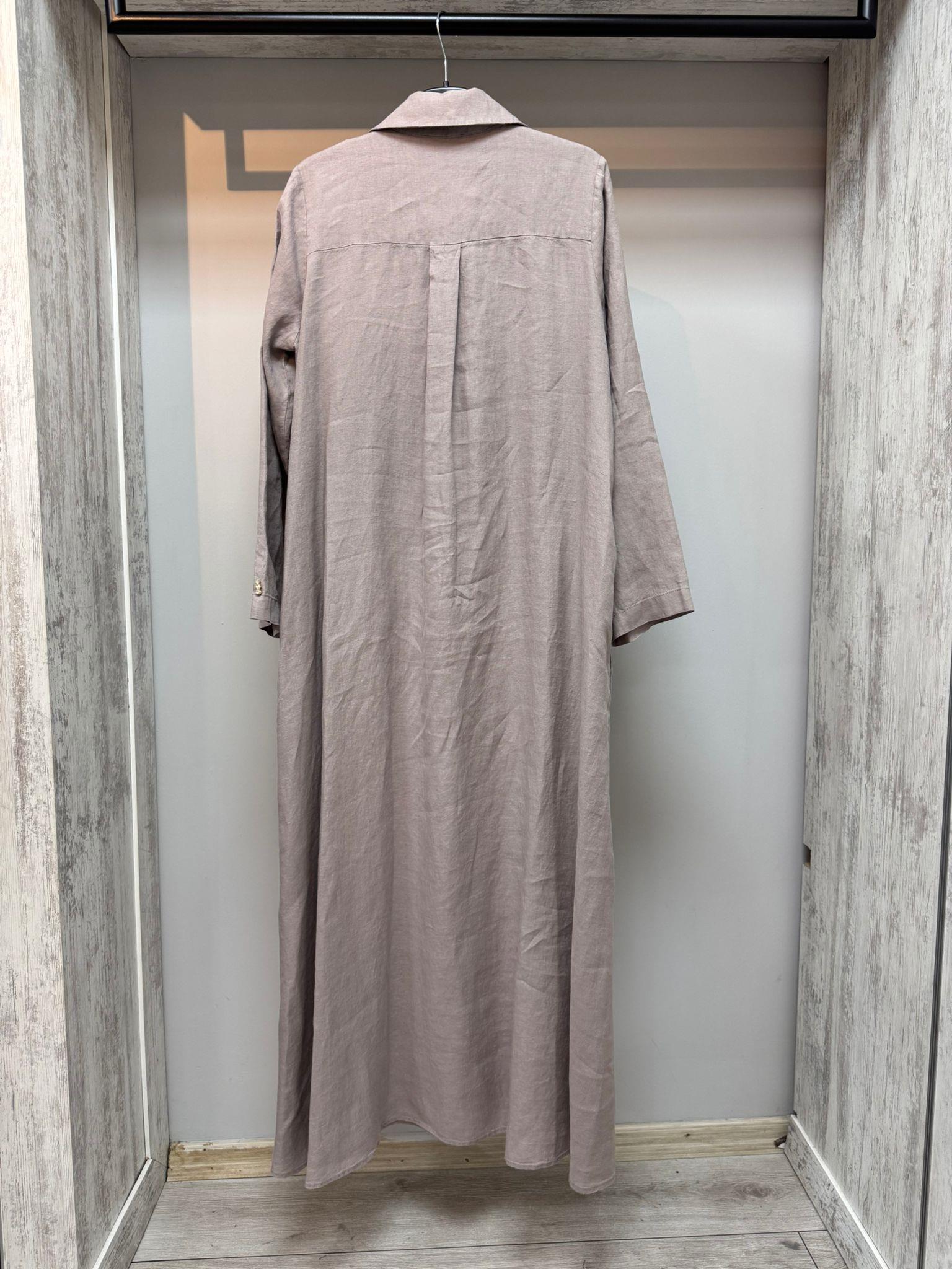 Missdalida 4059 Mink Keten Elbise