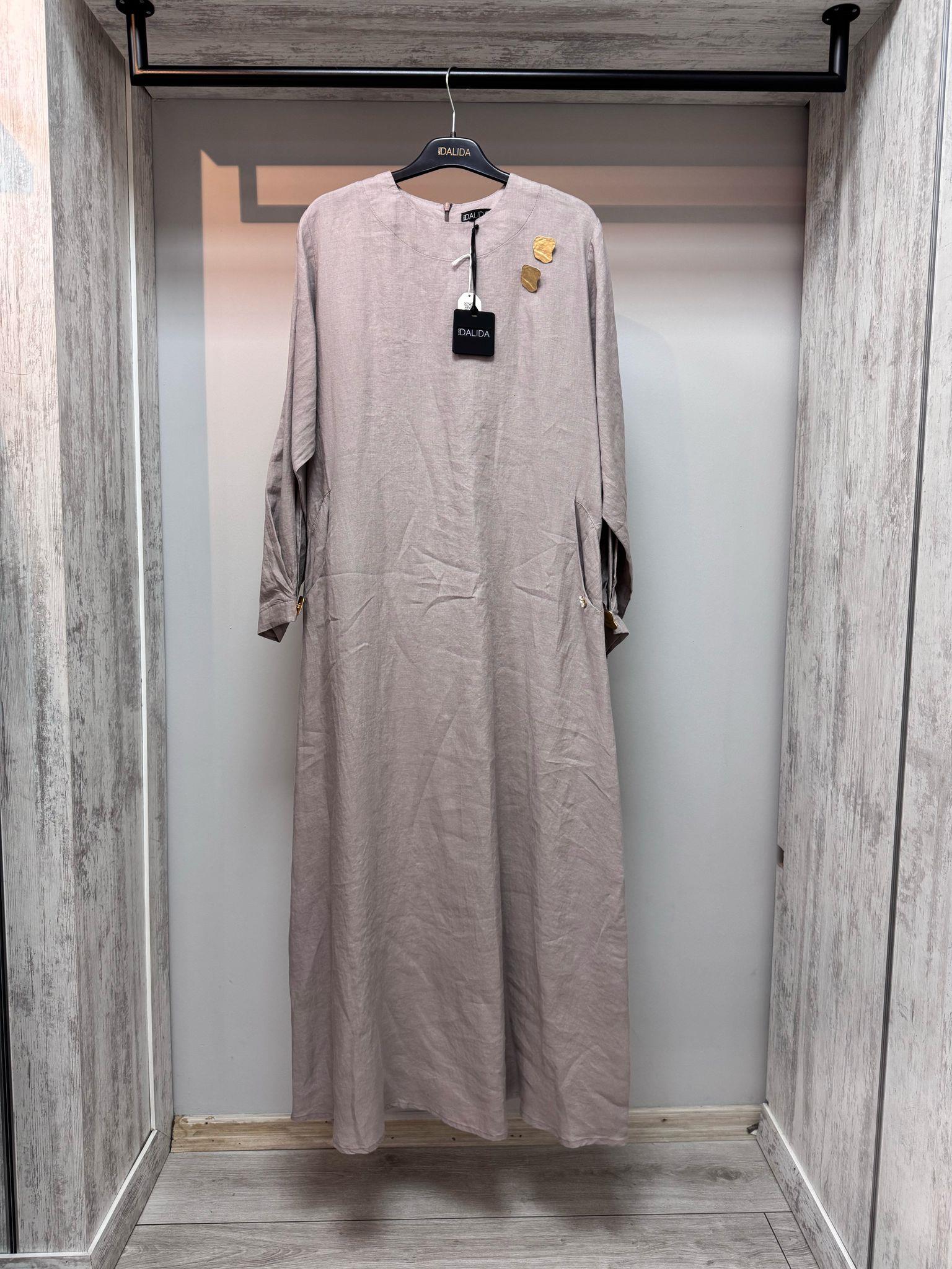 Missdalida 4064 Mink Keten Elbise