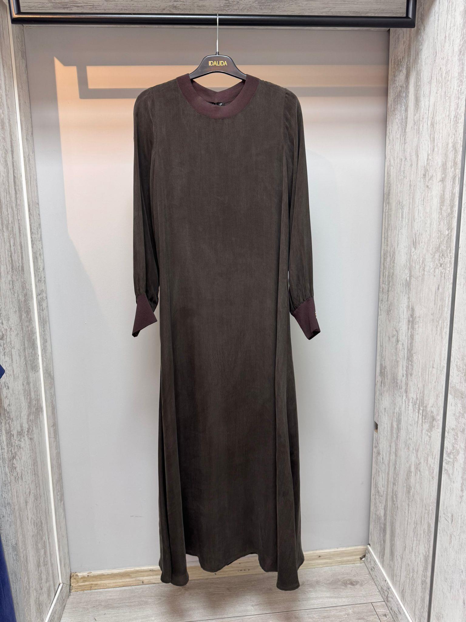 Missdalida 4108 Cacao İpek Elbise