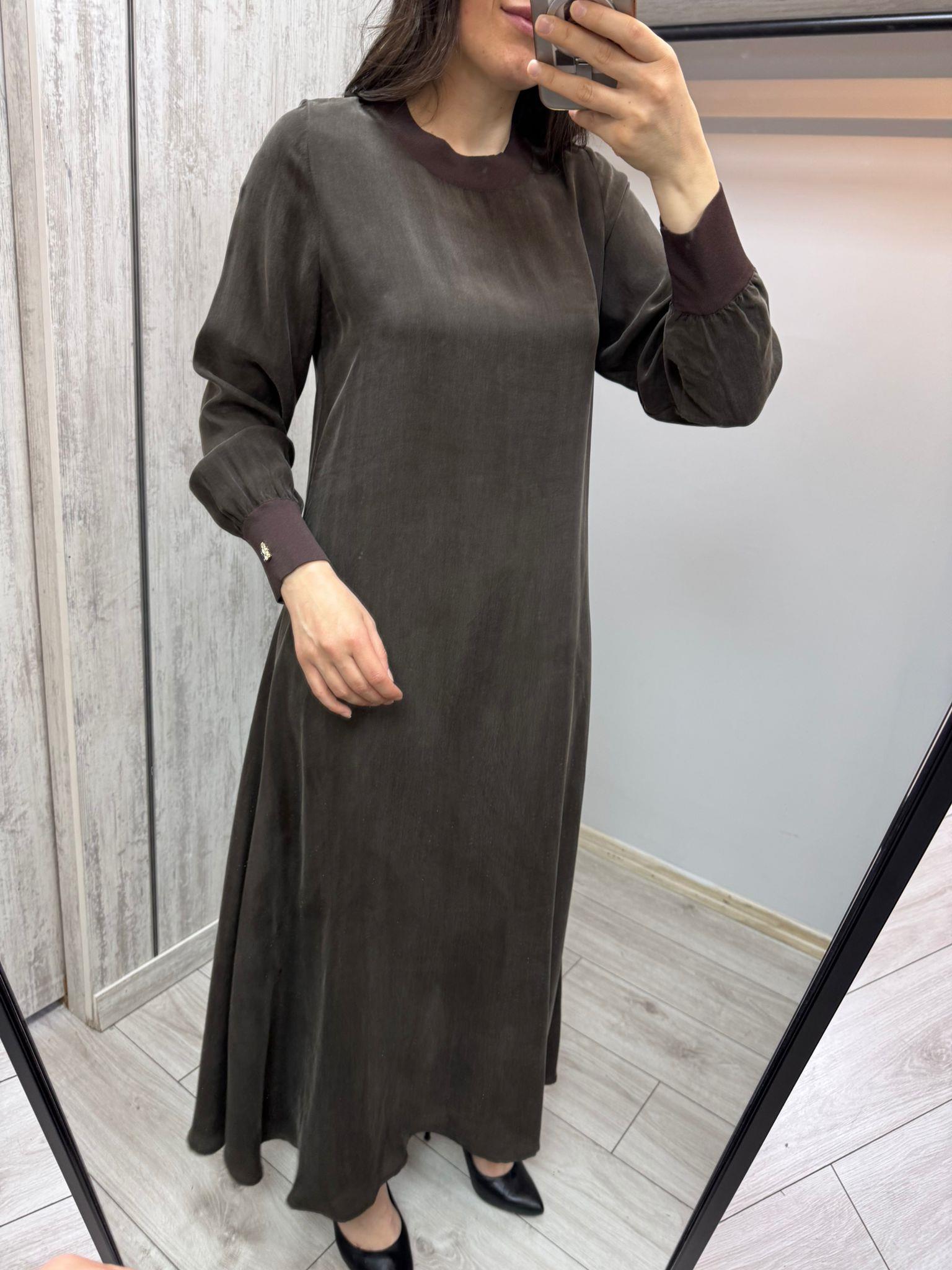 Missdalida 4108 Cacao İpek Elbise