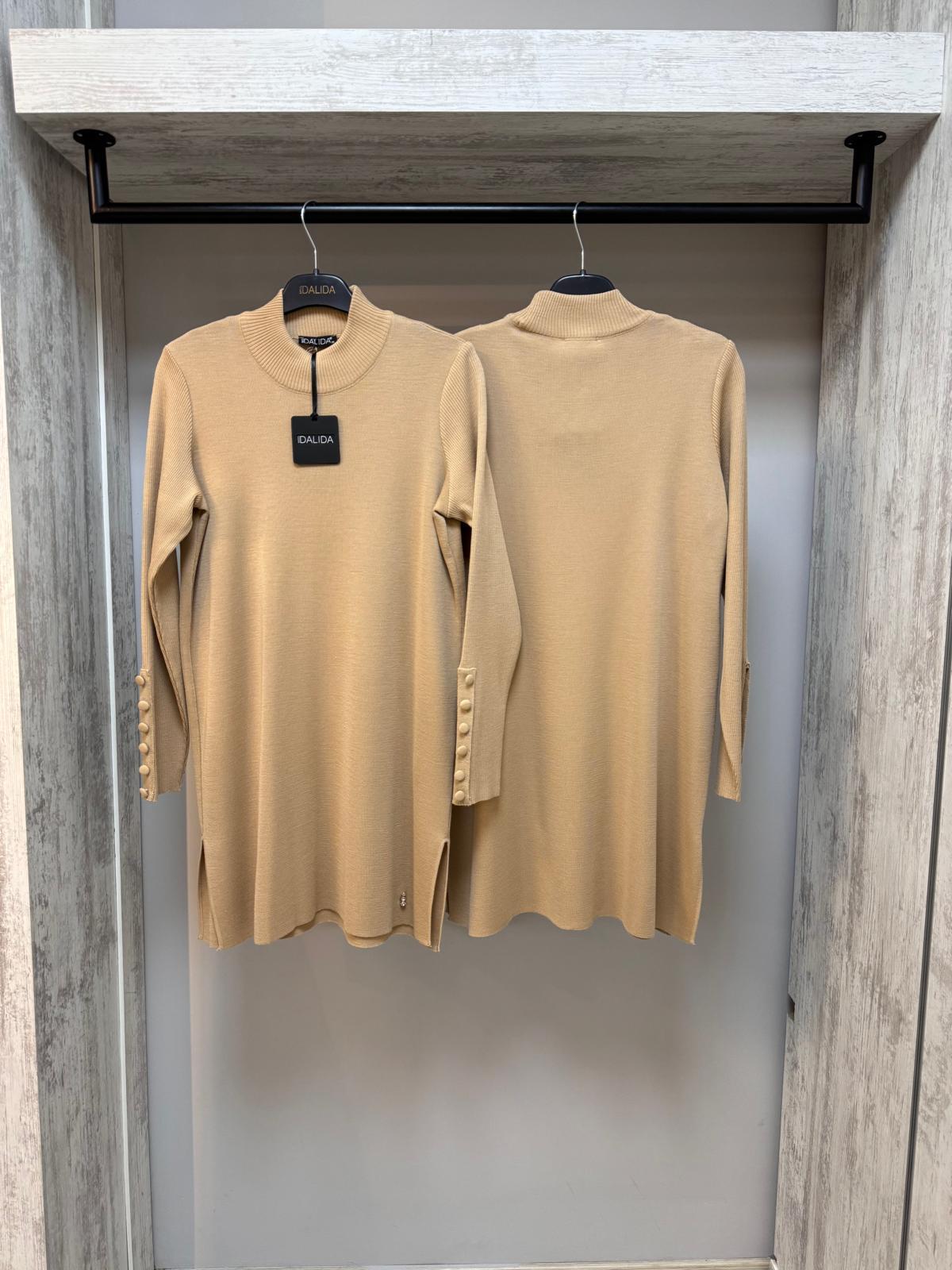 Missdalida 6001 Beige Triko Tunik