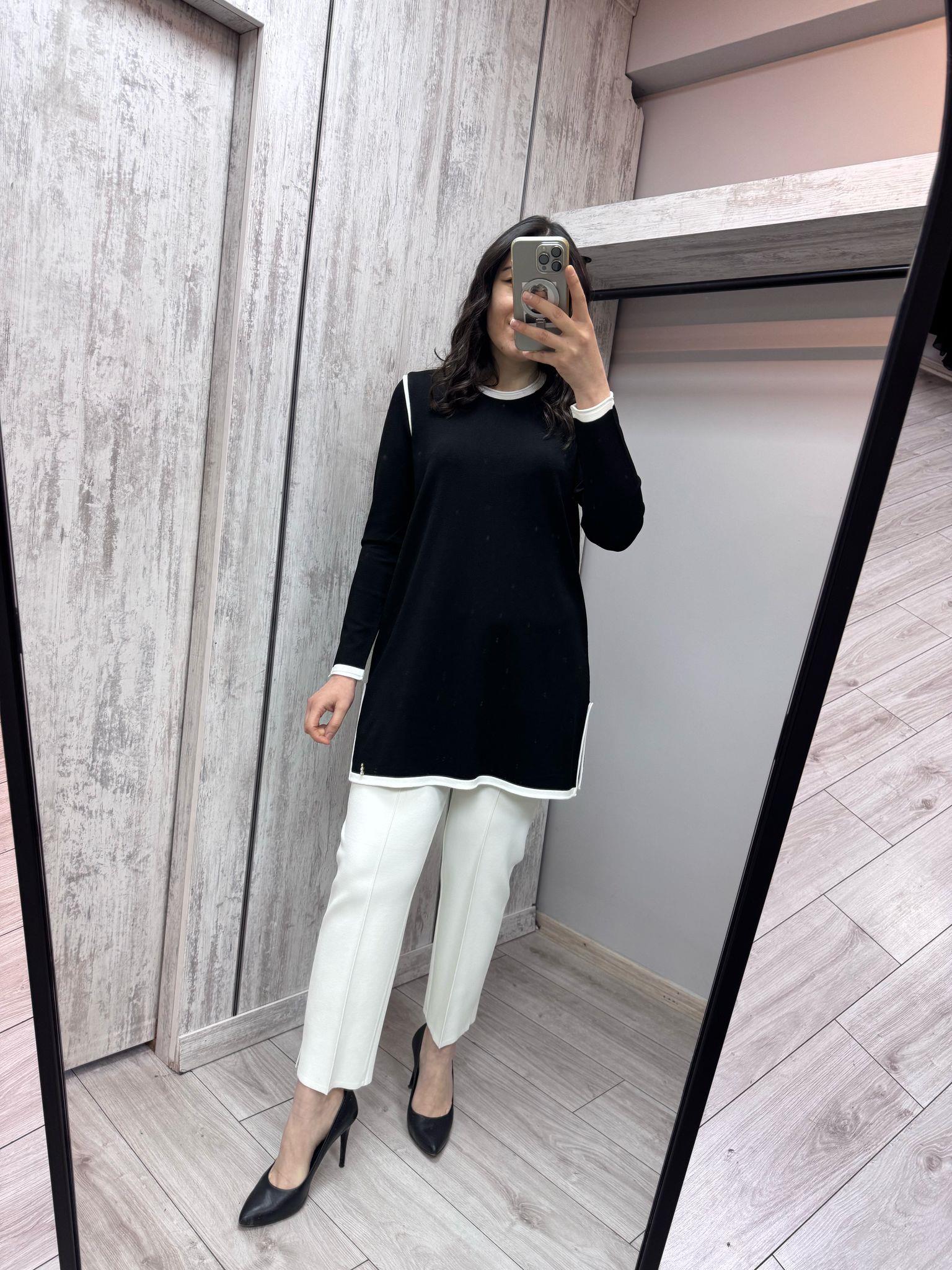 Missdalida 6010 Black Merserize Tunik