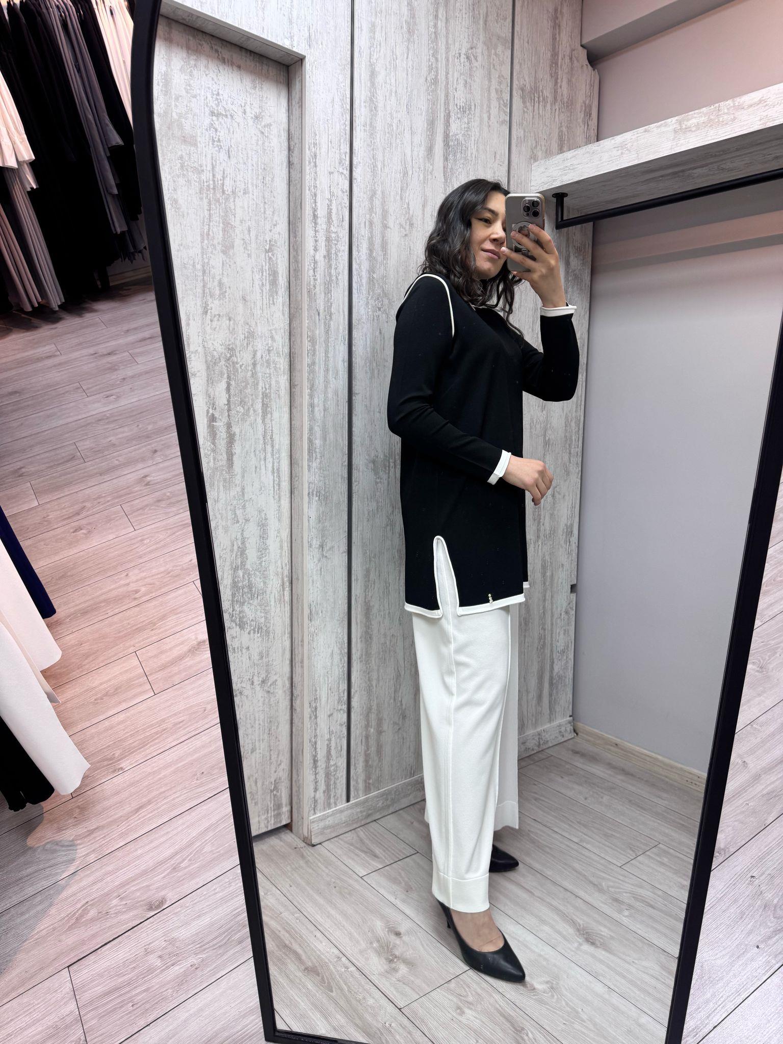 Missdalida 6010 Black Merserize Tunik