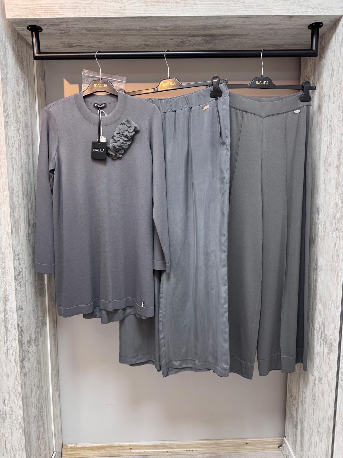 Missdalida 6011 Antrasit İpek Merserize Tunik
