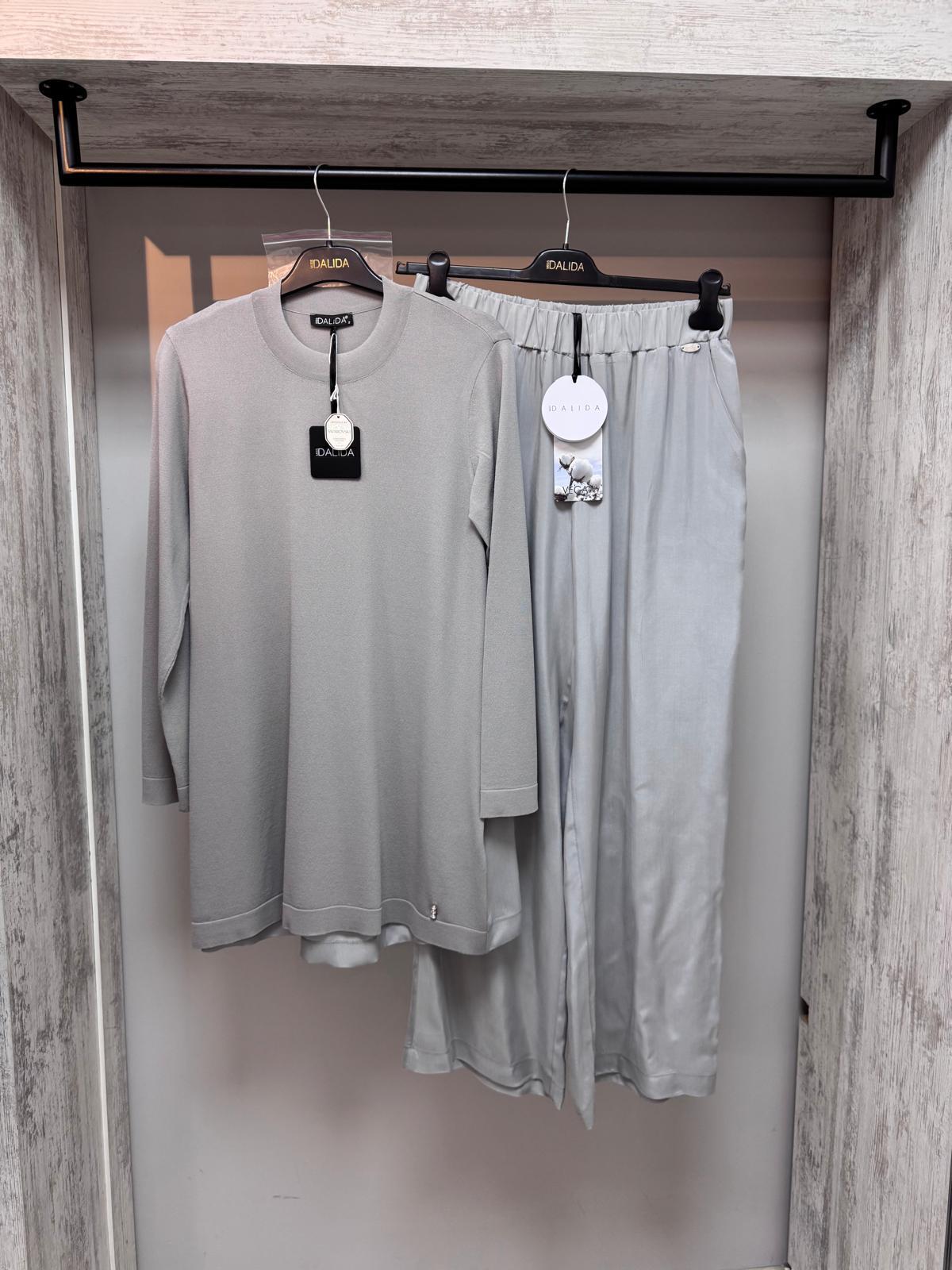 Missdalida 6011 Grey İpek Merserize Tunik