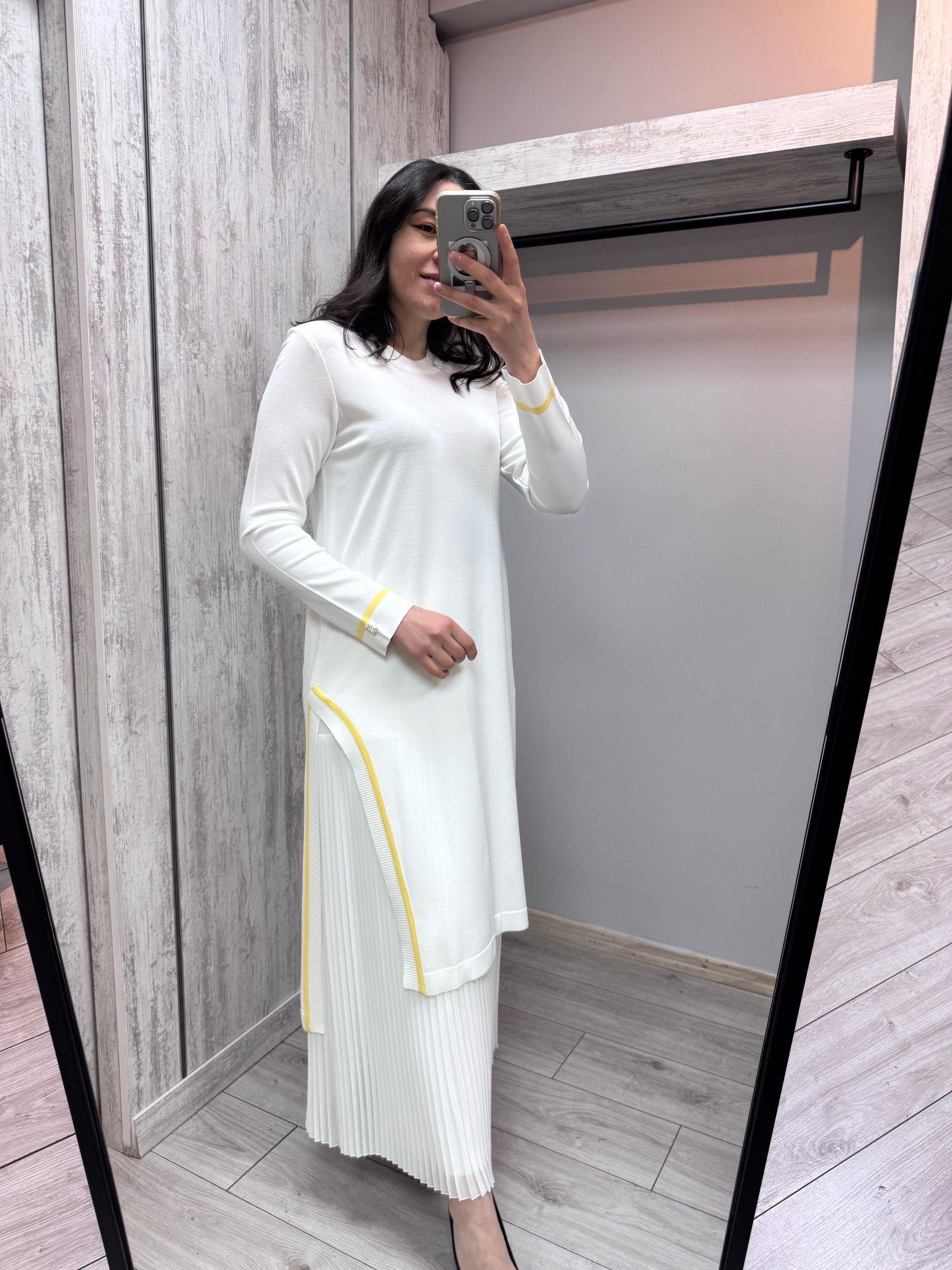 Missdalida 6015 Ecru Merserize Tunik