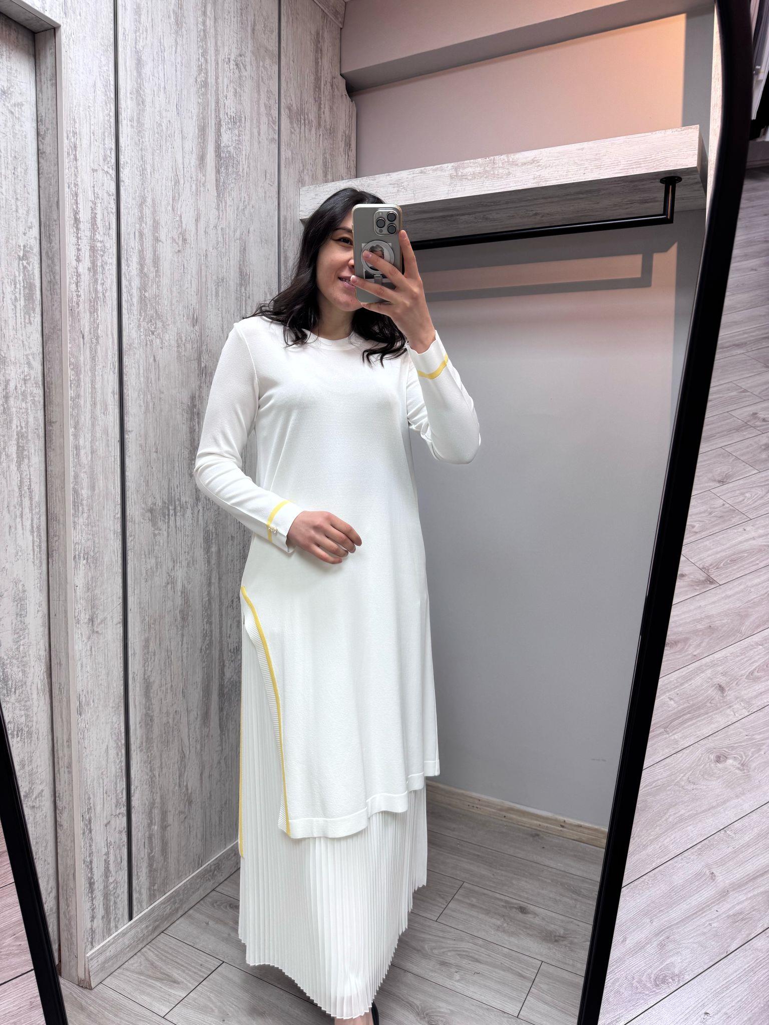 Missdalida 6015 Ecru Merserize Tunik