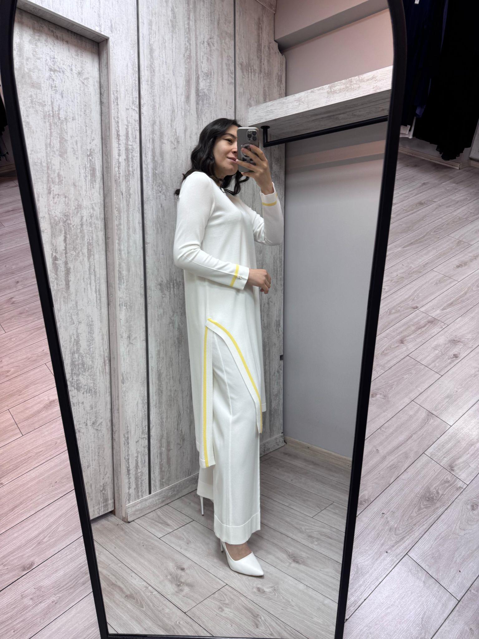 Missdalida 6015 Ecru Merserize Tunik