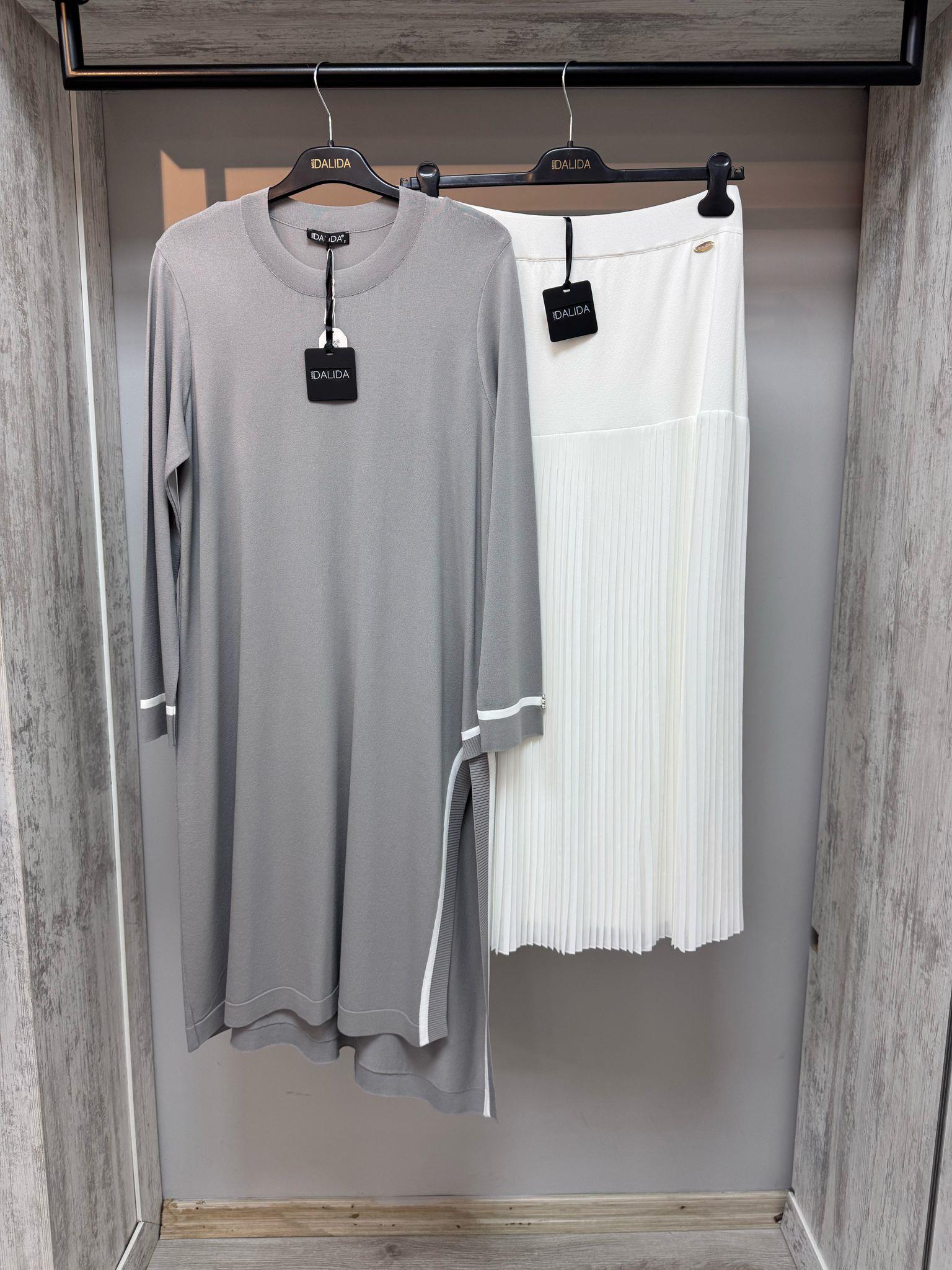 Missdalida 6015 Grey Merserize Tunik