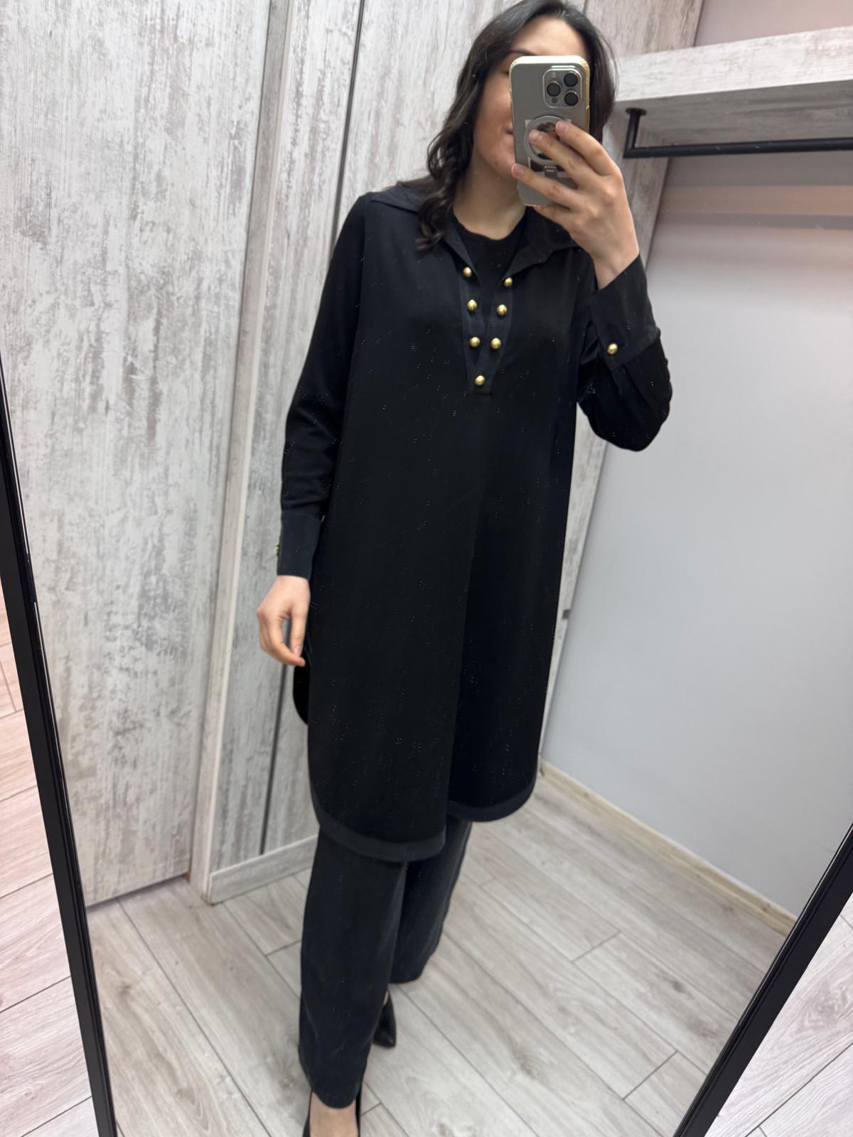 Missdalida 6016 Black Merserize Tunik