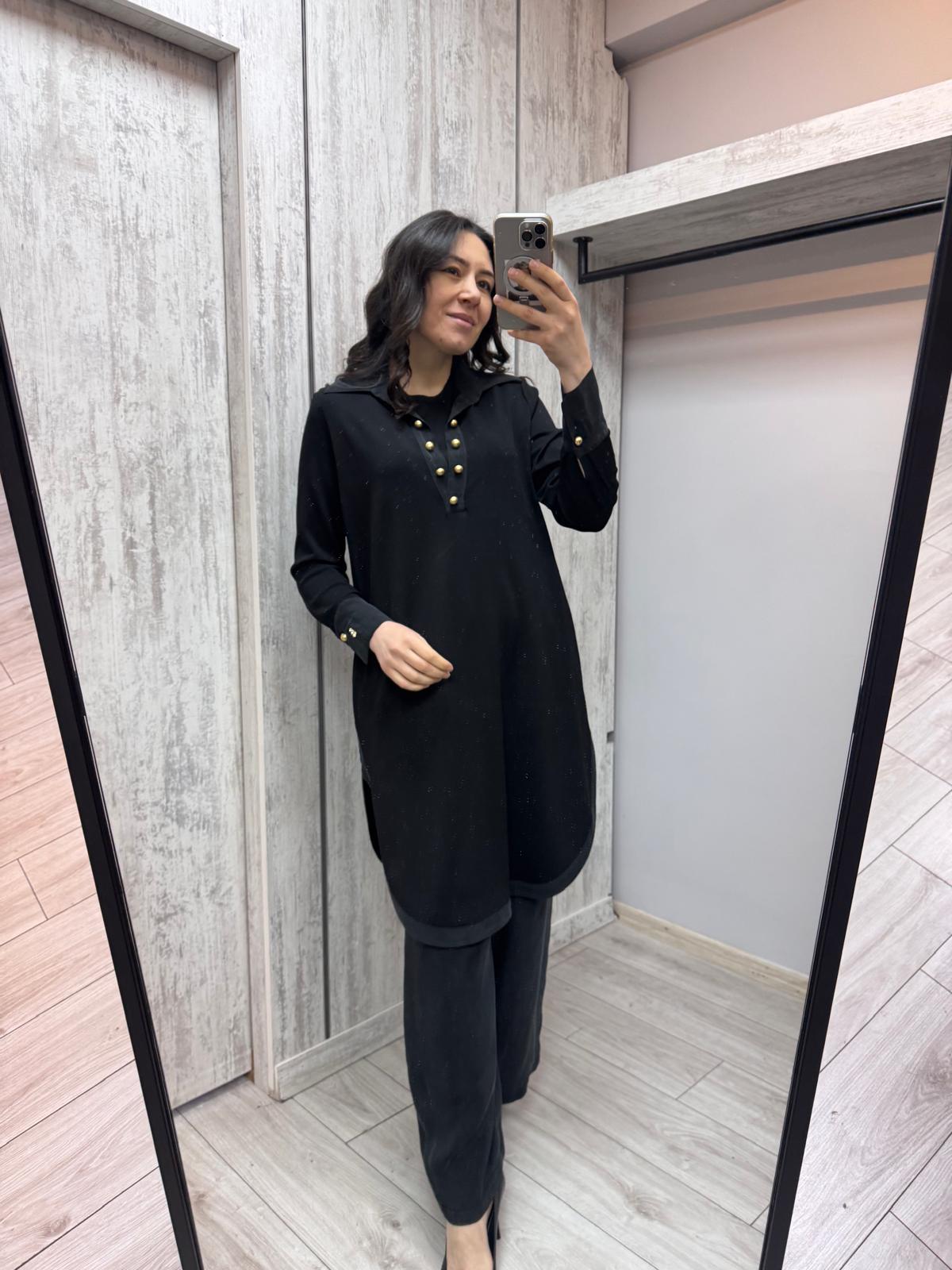 Missdalida 6016 Black Merserize Tunik
