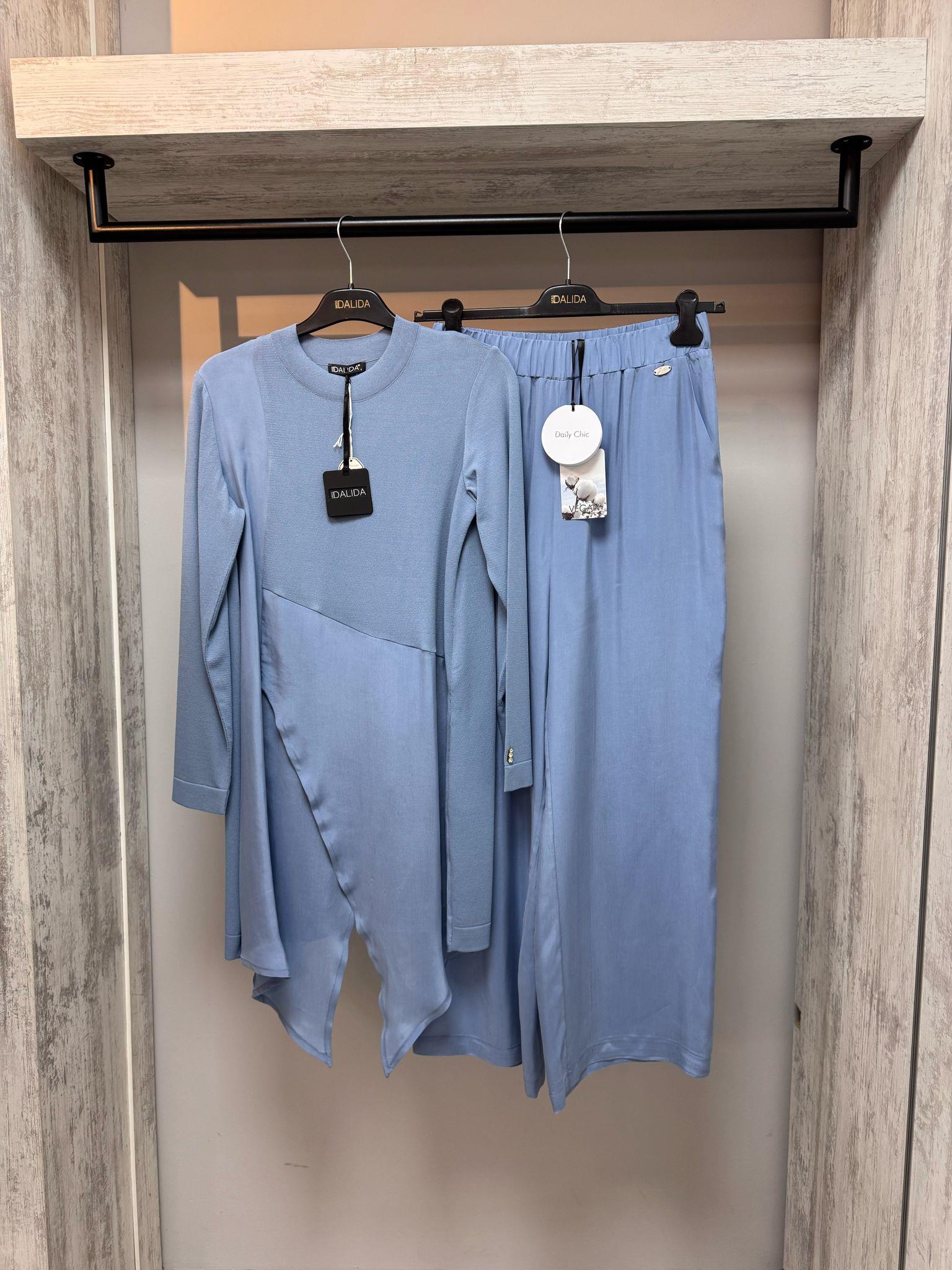 Missdalida 6022 Blue İpek Merserize Tunik