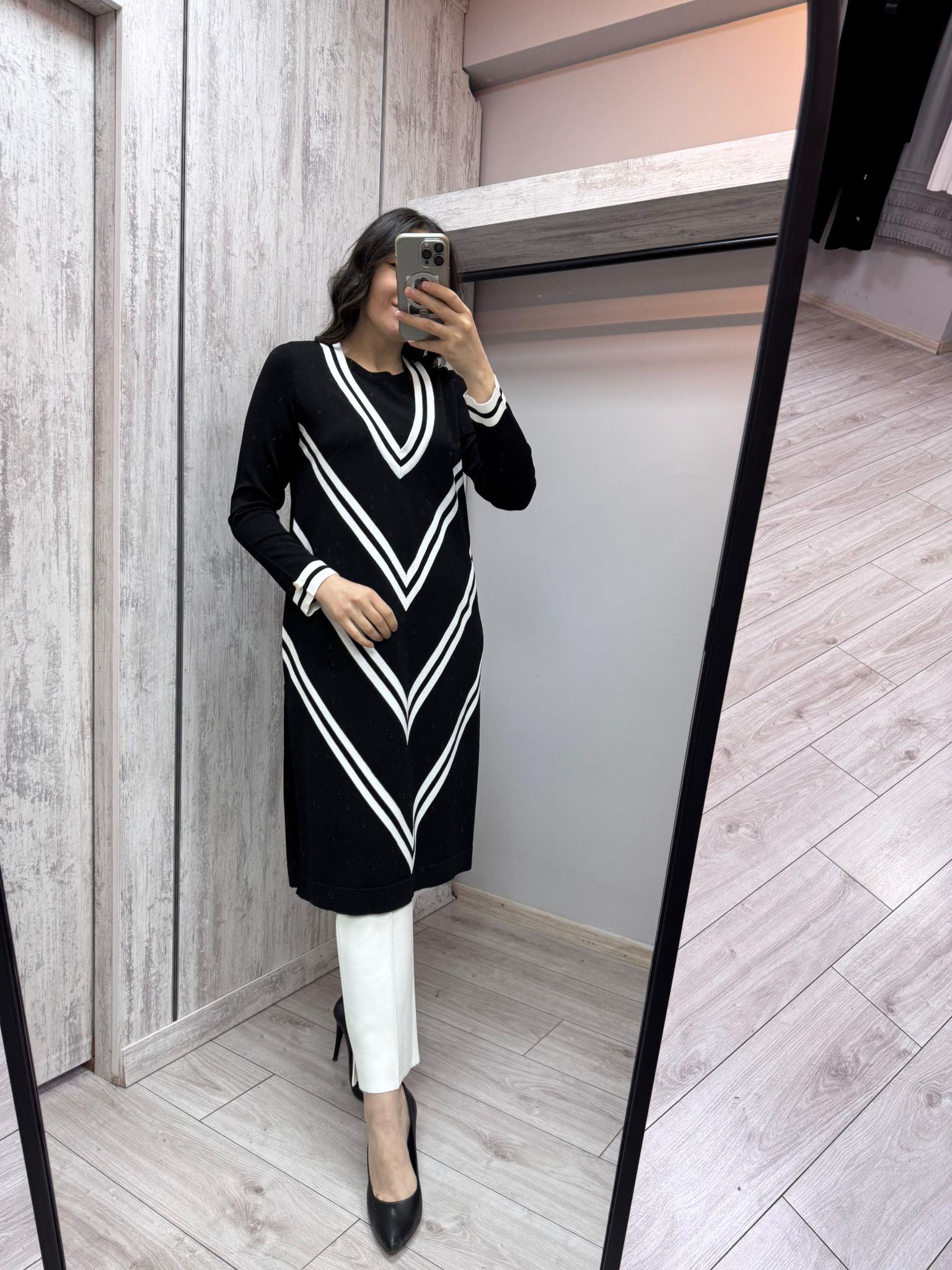 Missdalida 6027 Black Merserize Tunik
