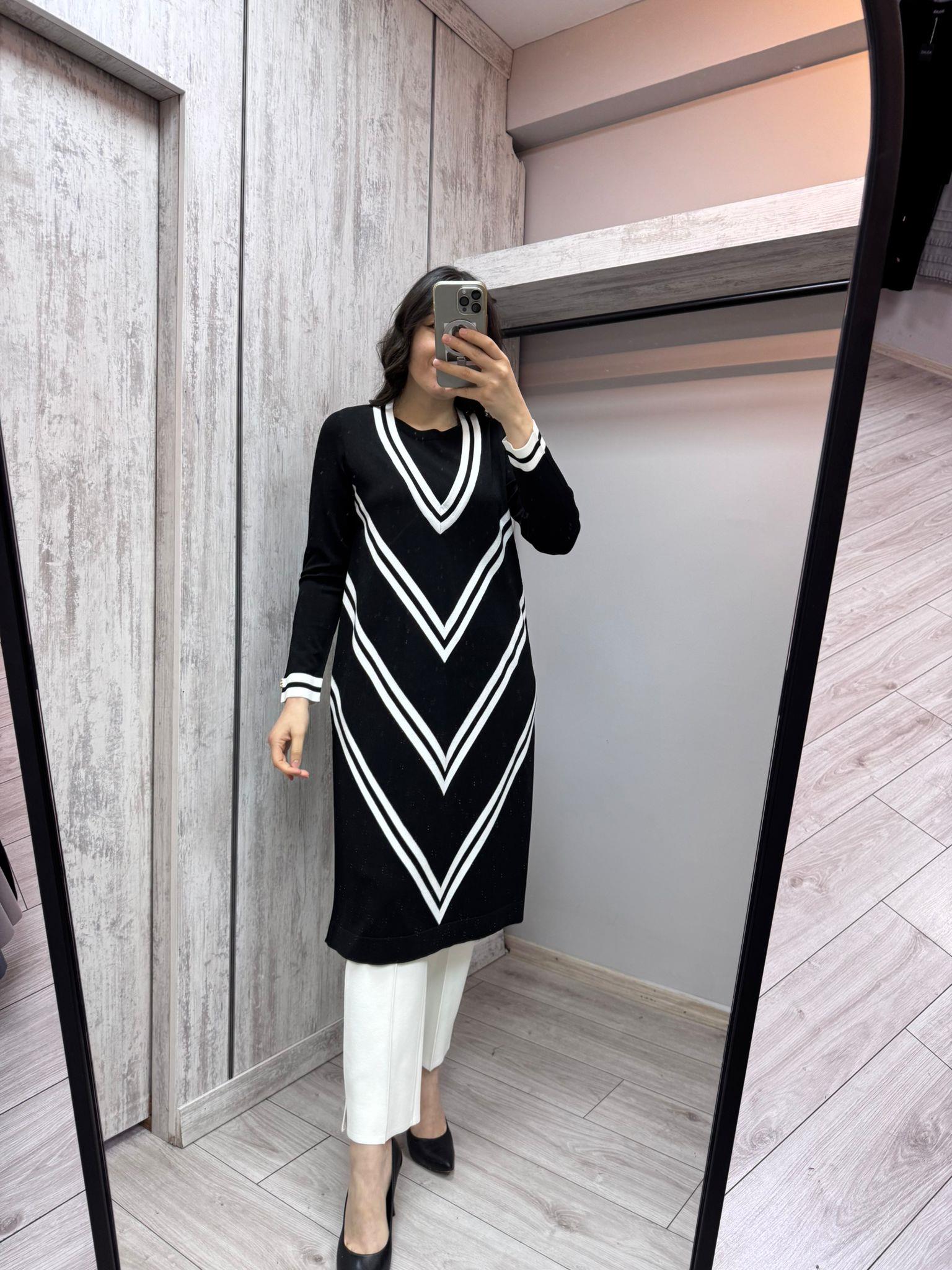 Missdalida 6027 Black Merserize Tunik
