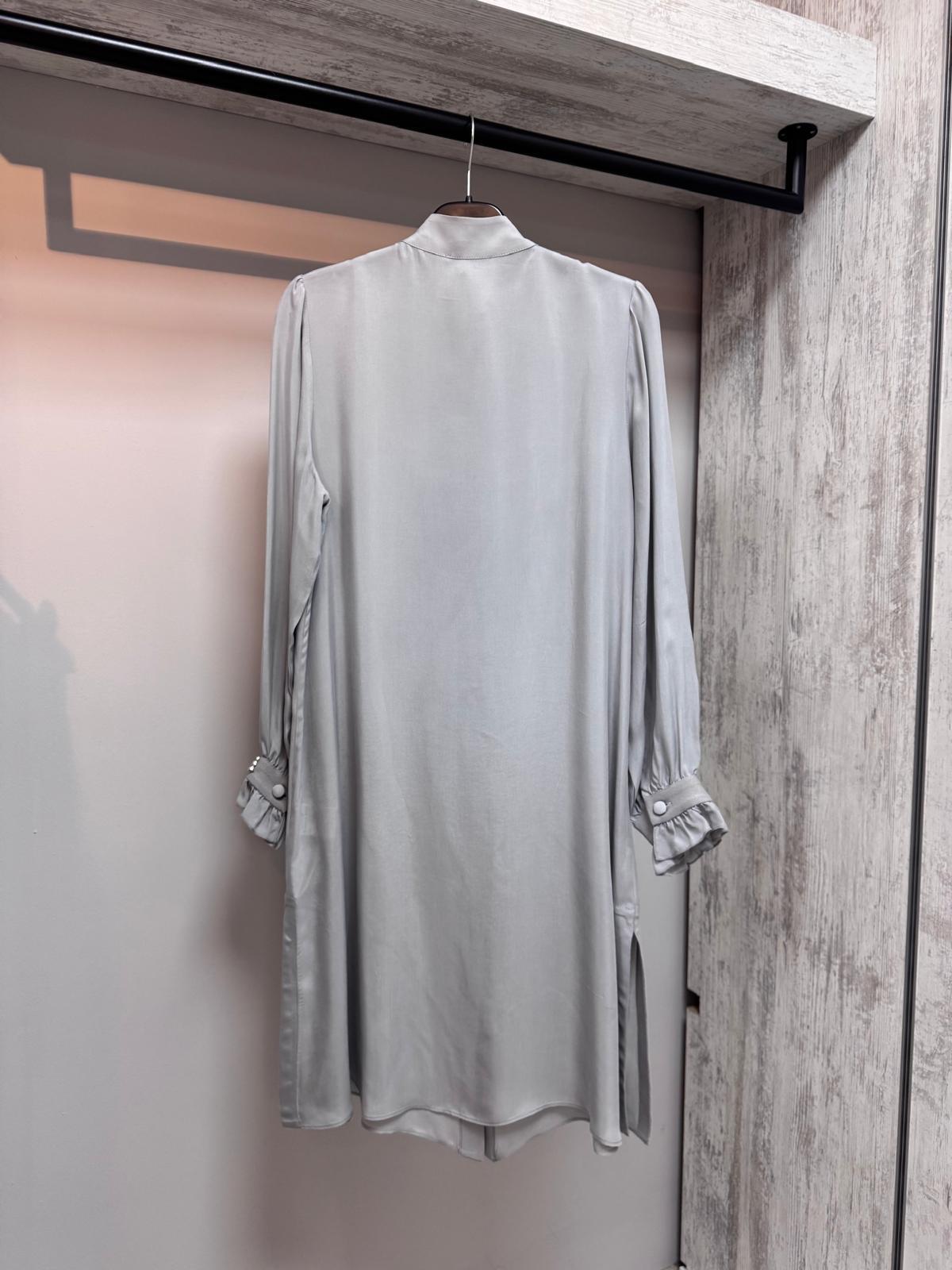 Missdalida 6029 Grey İpek Gömlek 
