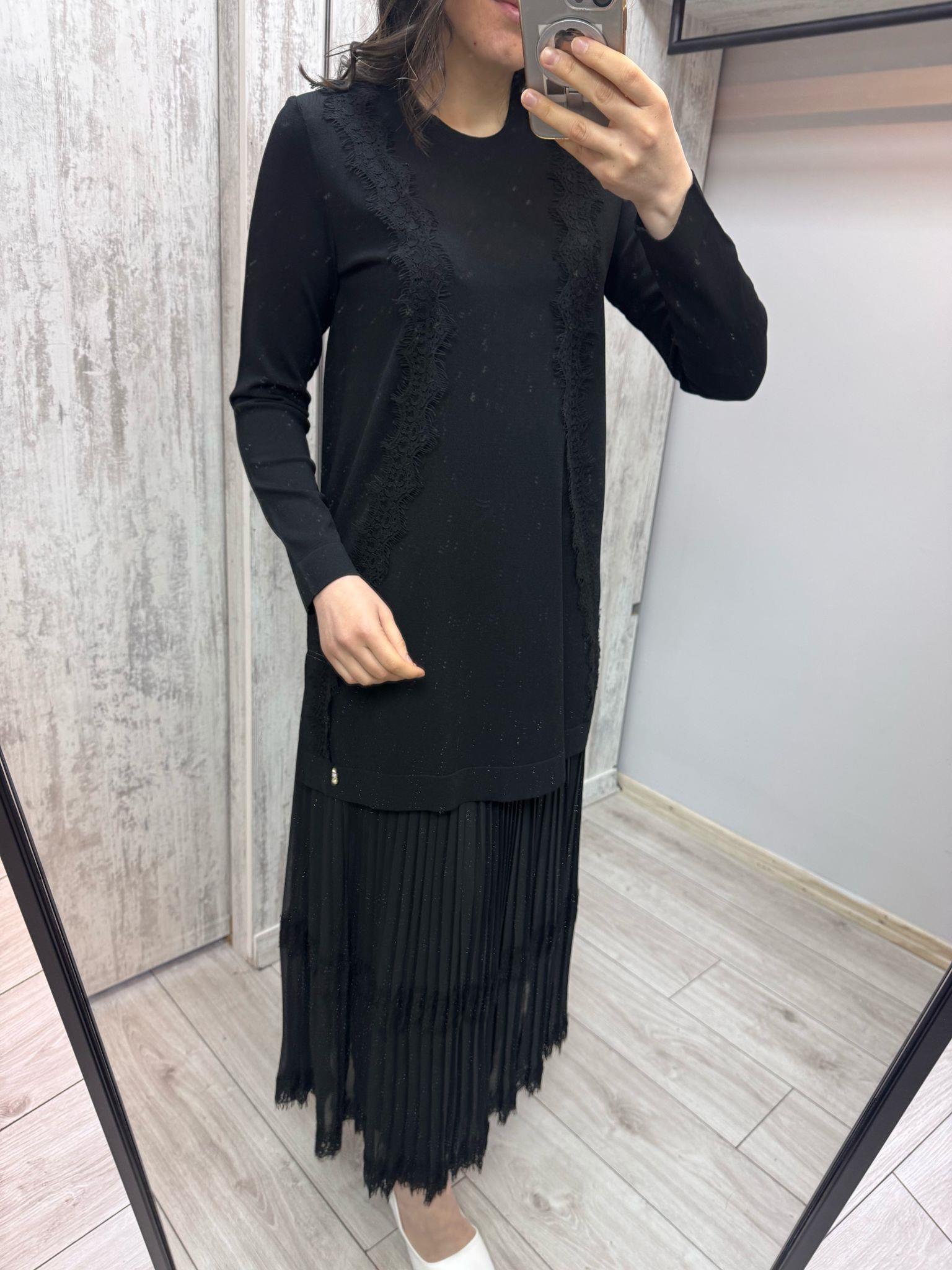 Missdalida 6034 Black Merserize Tunik