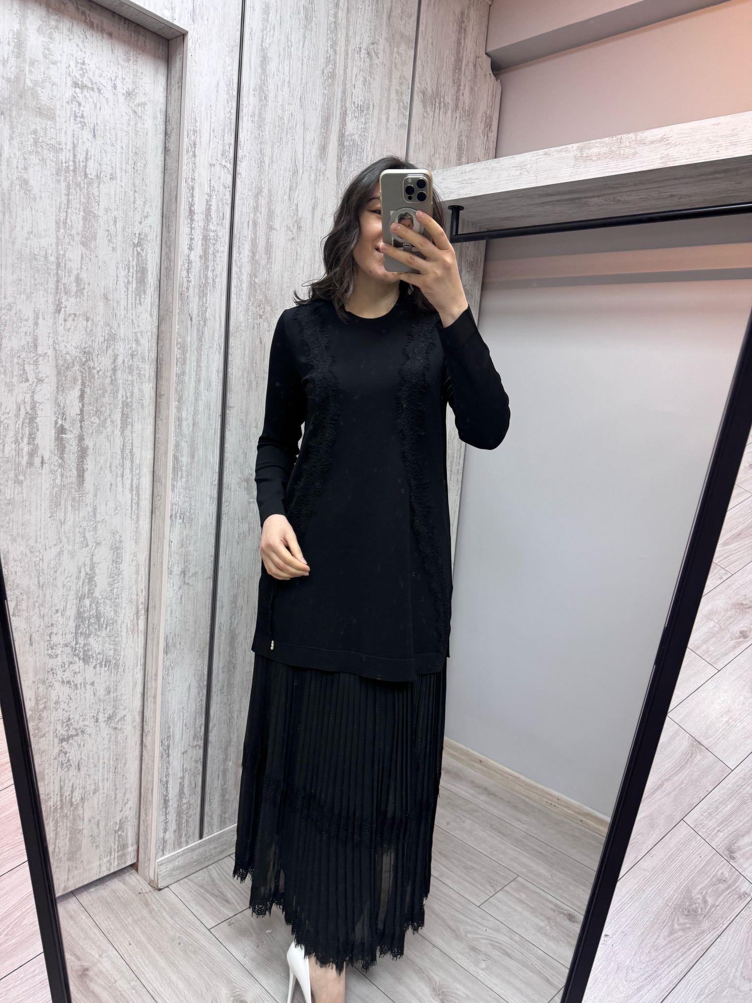 Missdalida 6034 Black Merserize Tunik