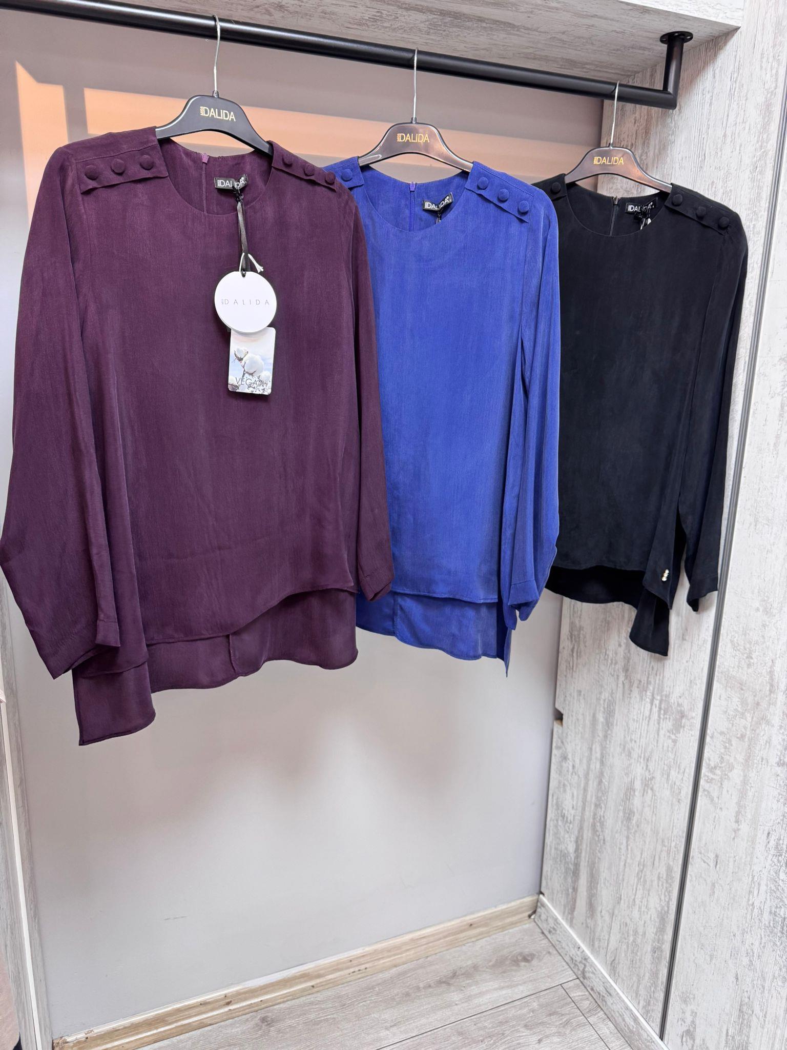 Missdalida 6067 Oubergine İpek Bluz