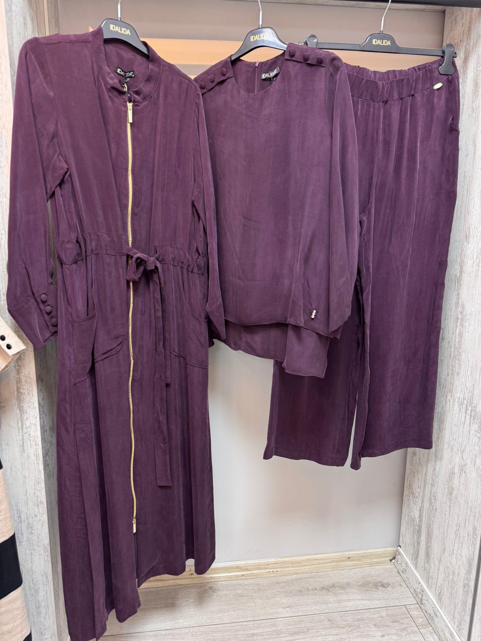 Missdalida 6067 Oubergine İpek Bluz