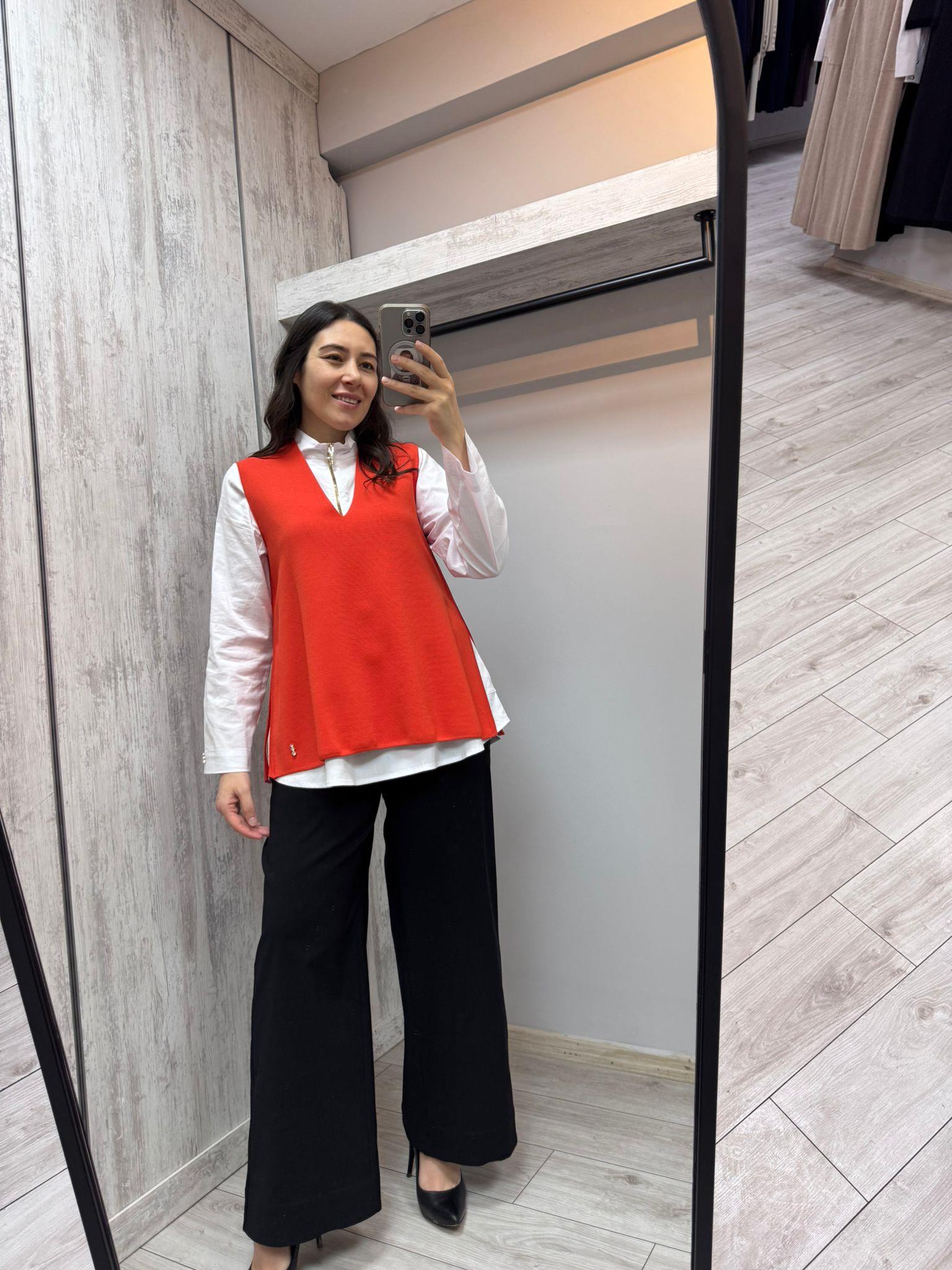 Missdalida 7007 Black Bol Paça Kumaş Pantolon