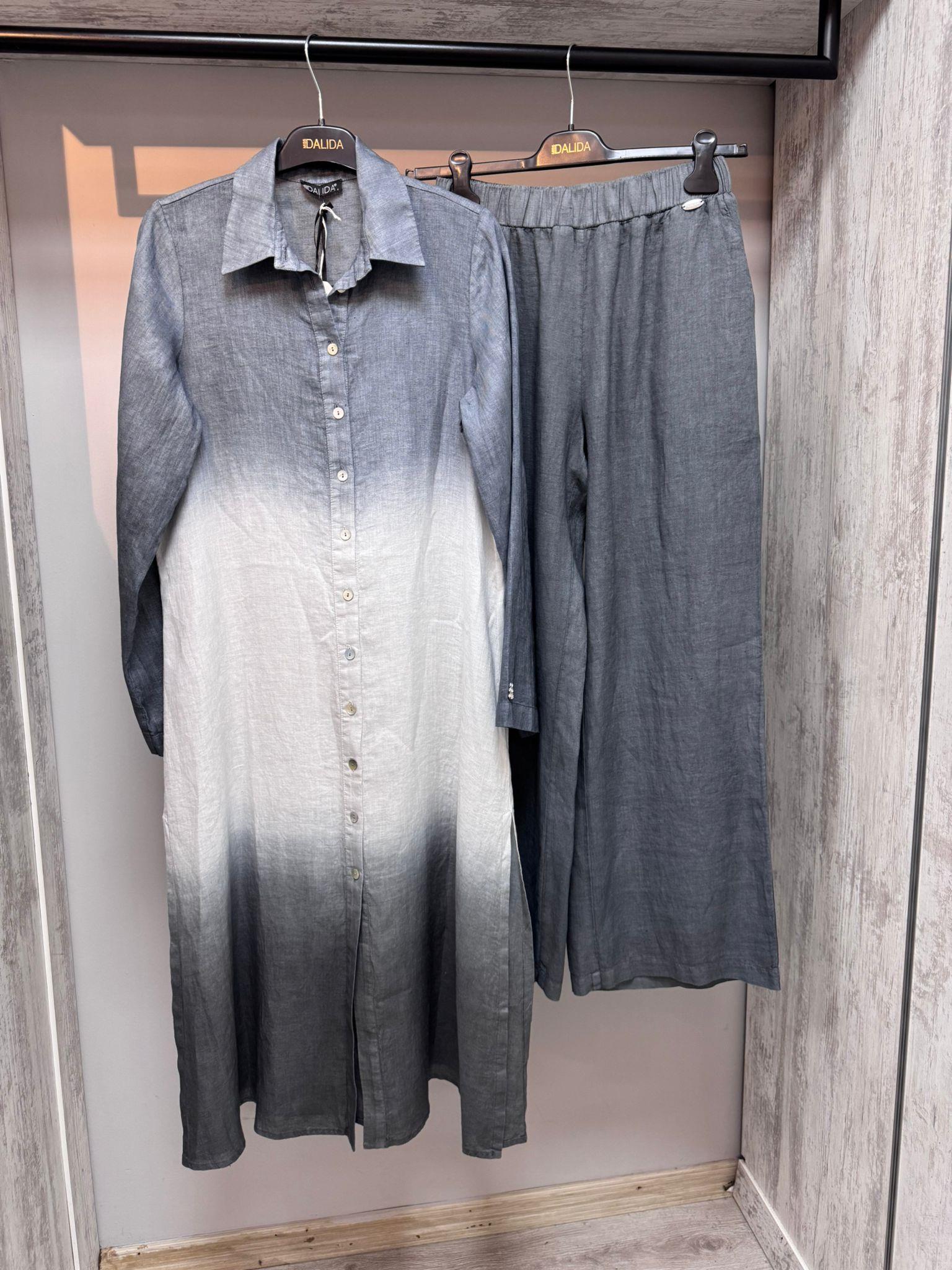 Missdalida 7016 Grey Keten Pantolon