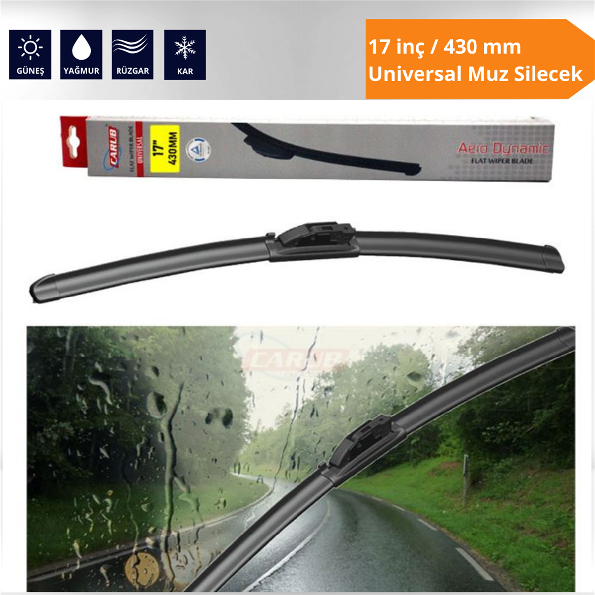 17 inç/430 mm Universal  Muz Silecek Kod:1353117